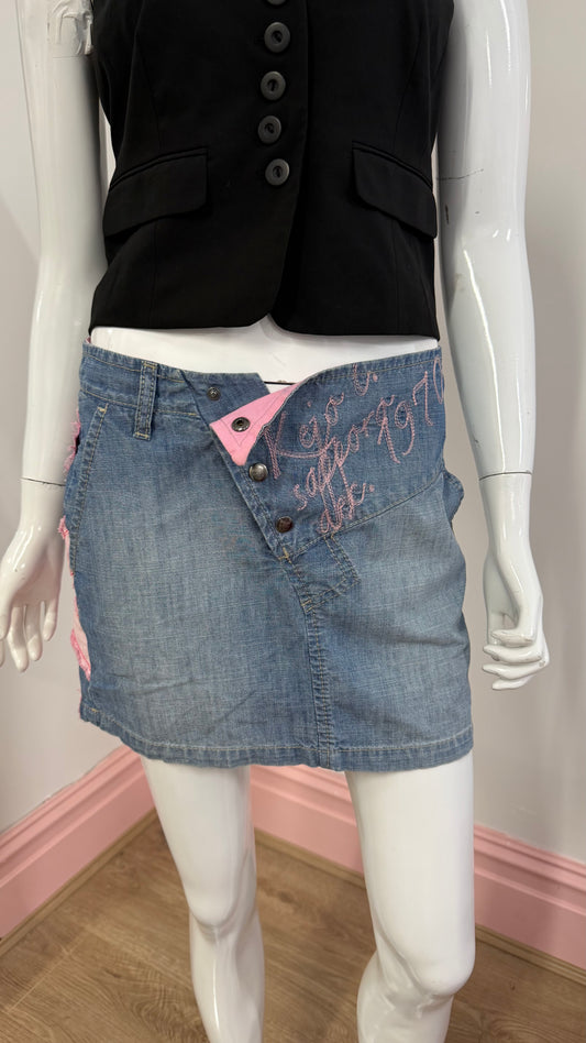 201 denim mini skirt