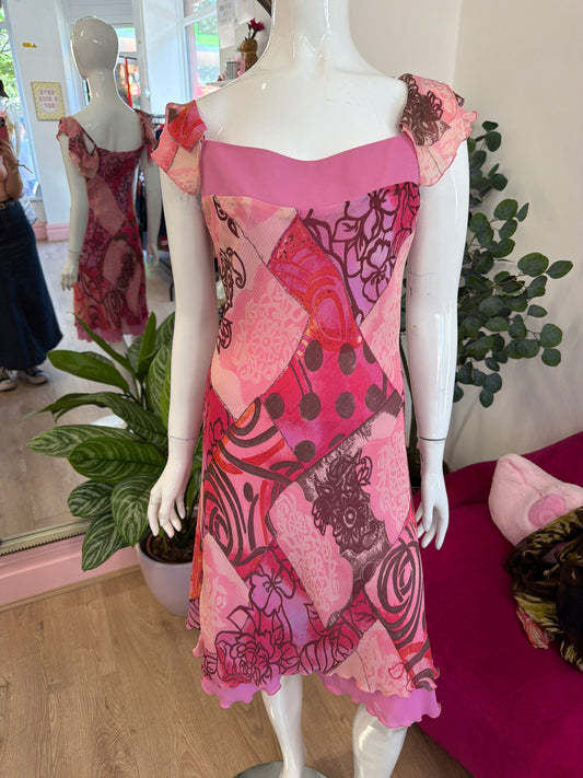 450 pink mesh dress