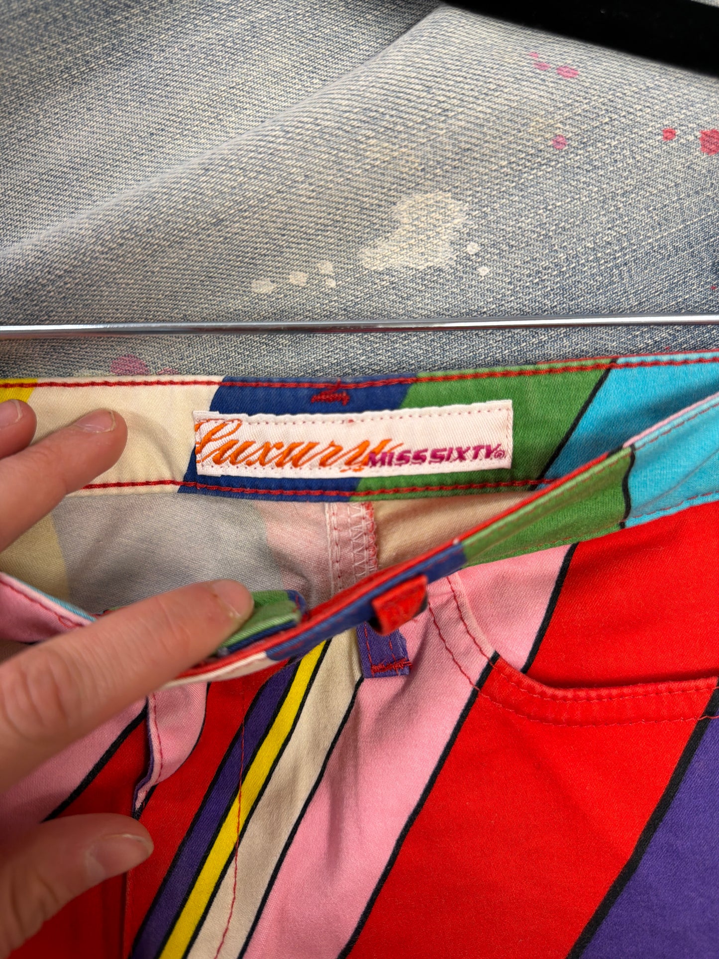 210 Miss sixty colorful abstract mini shorts