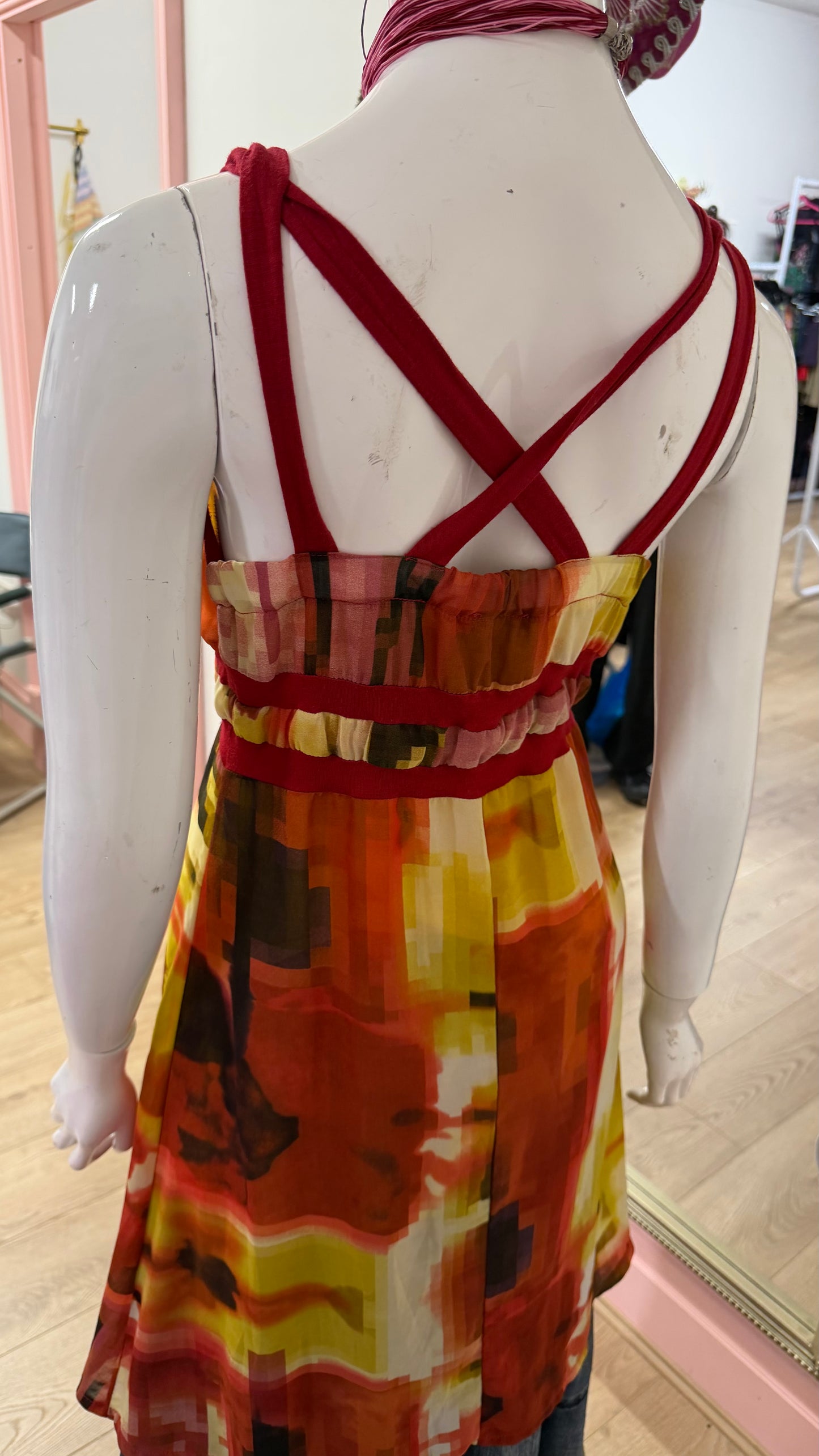 129 yellow orange dress