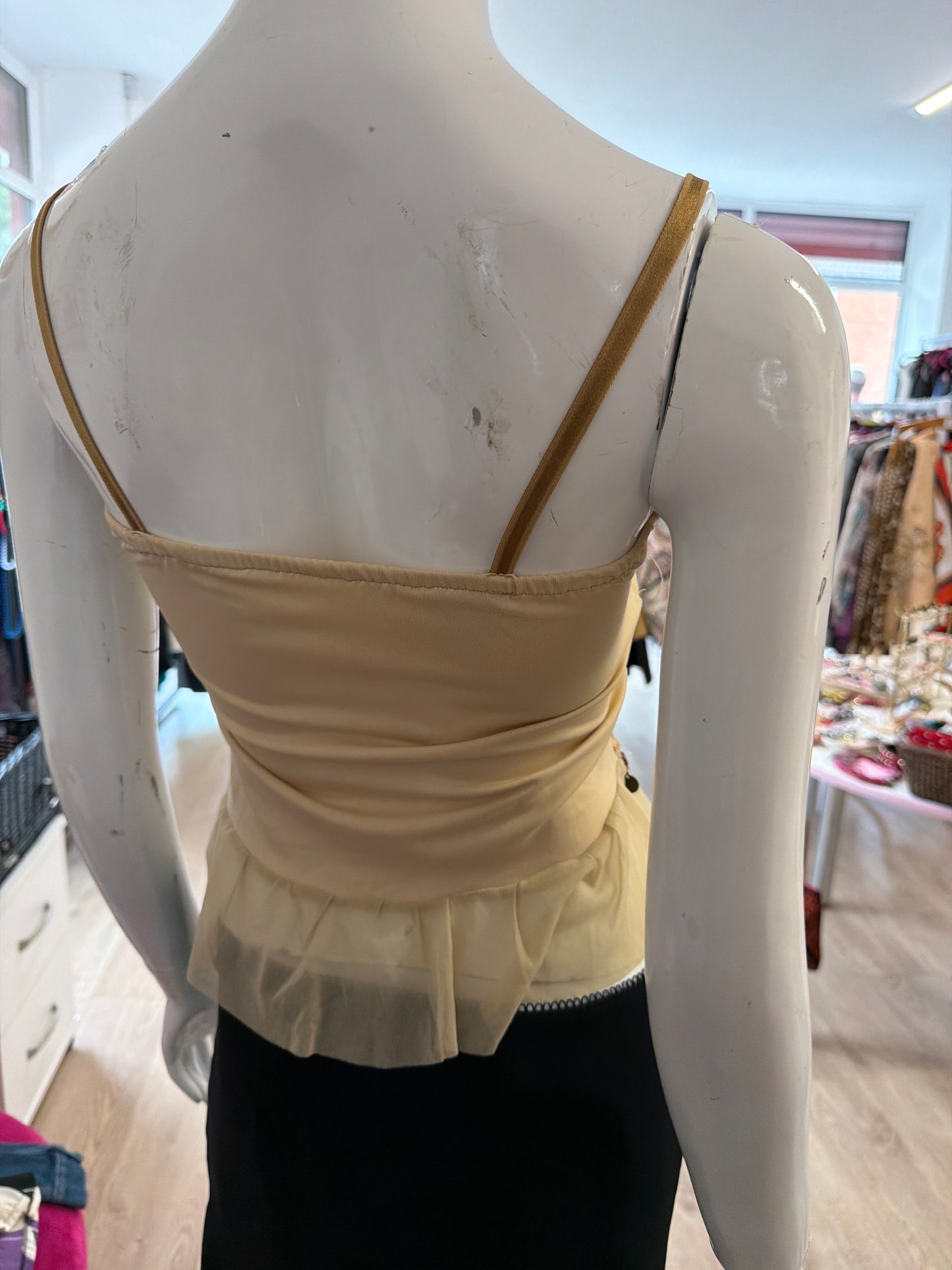 467 Beige corset tie top