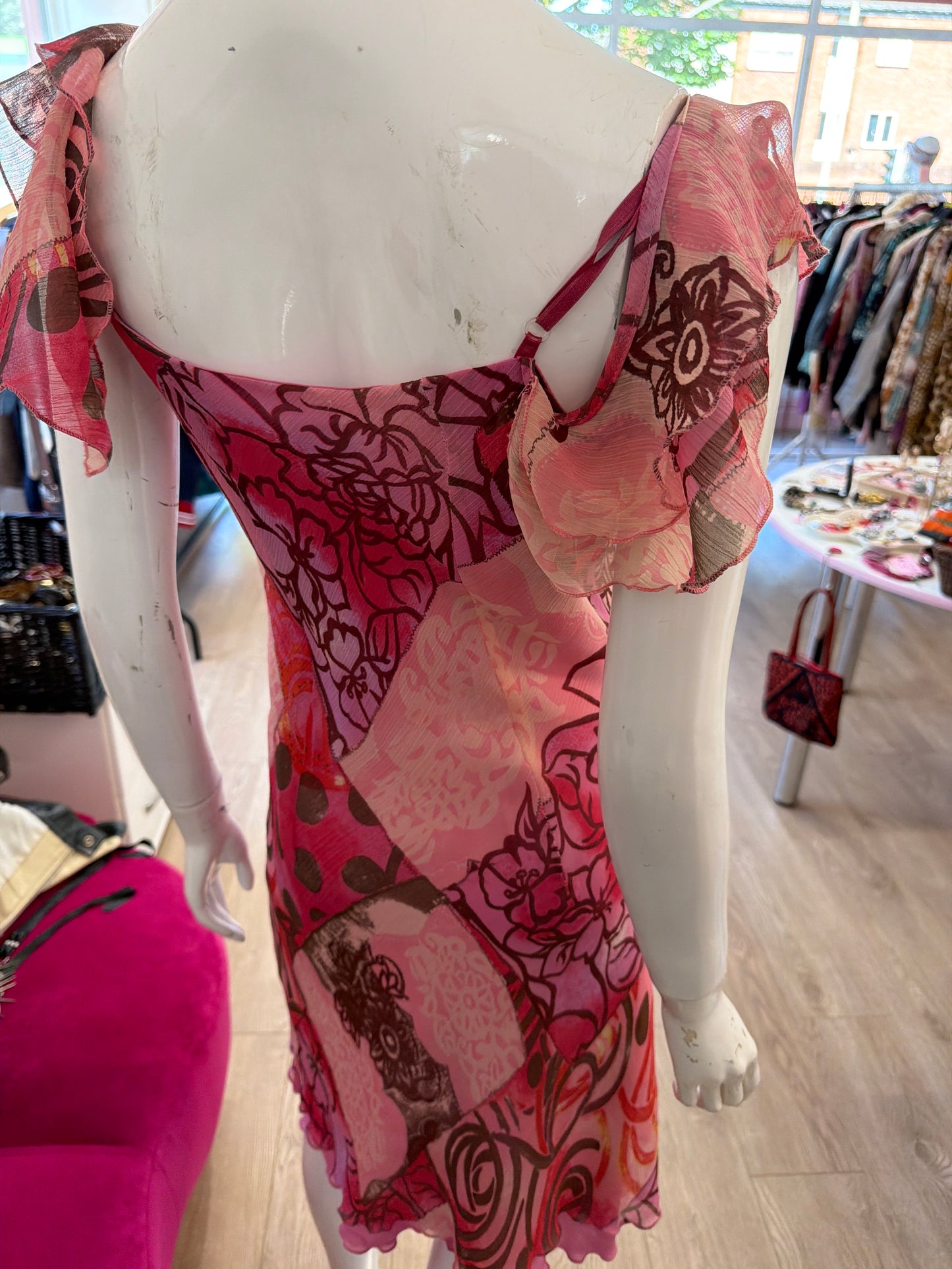 450 pink mesh dress