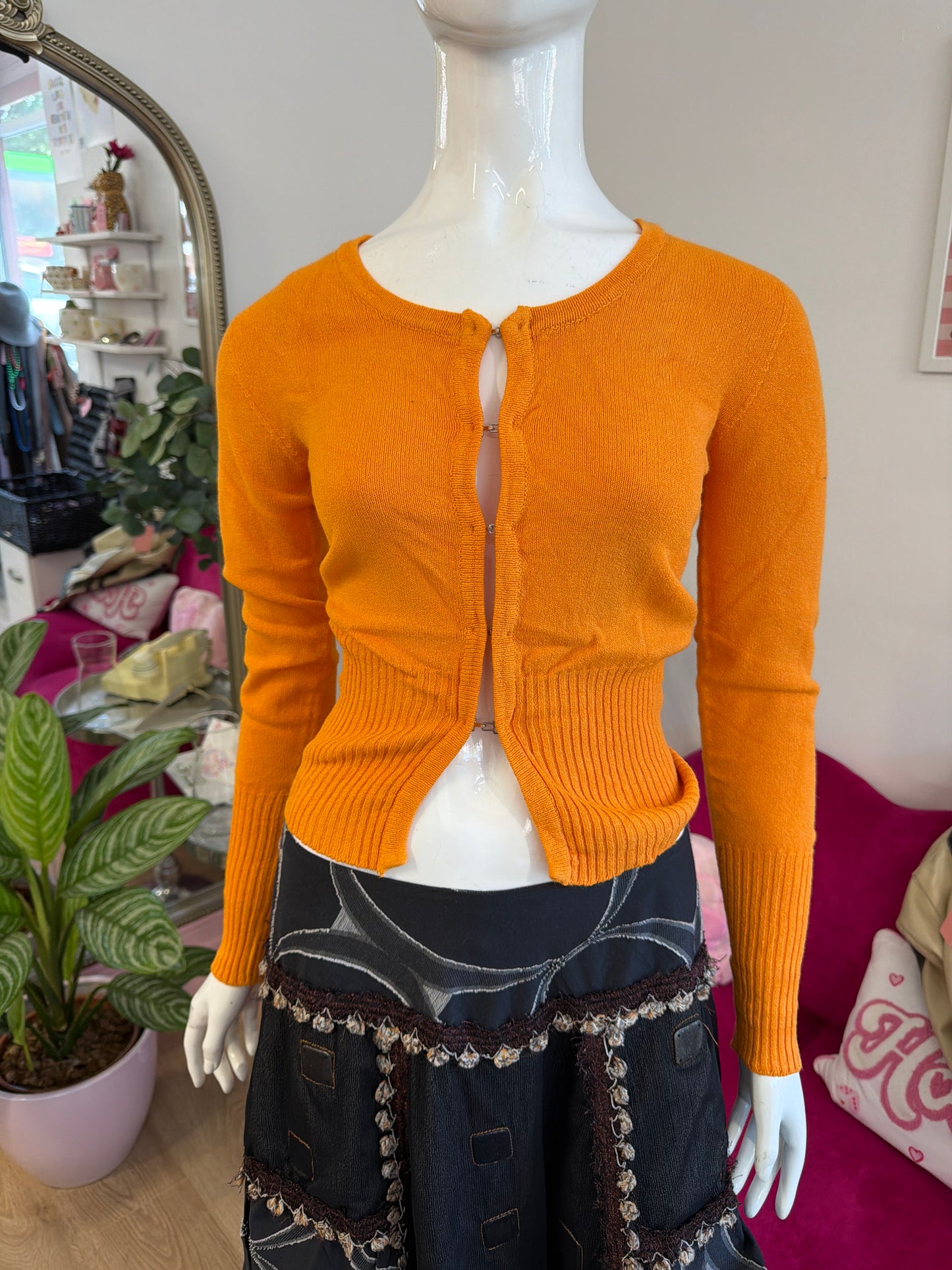 434 Orange knit cardy