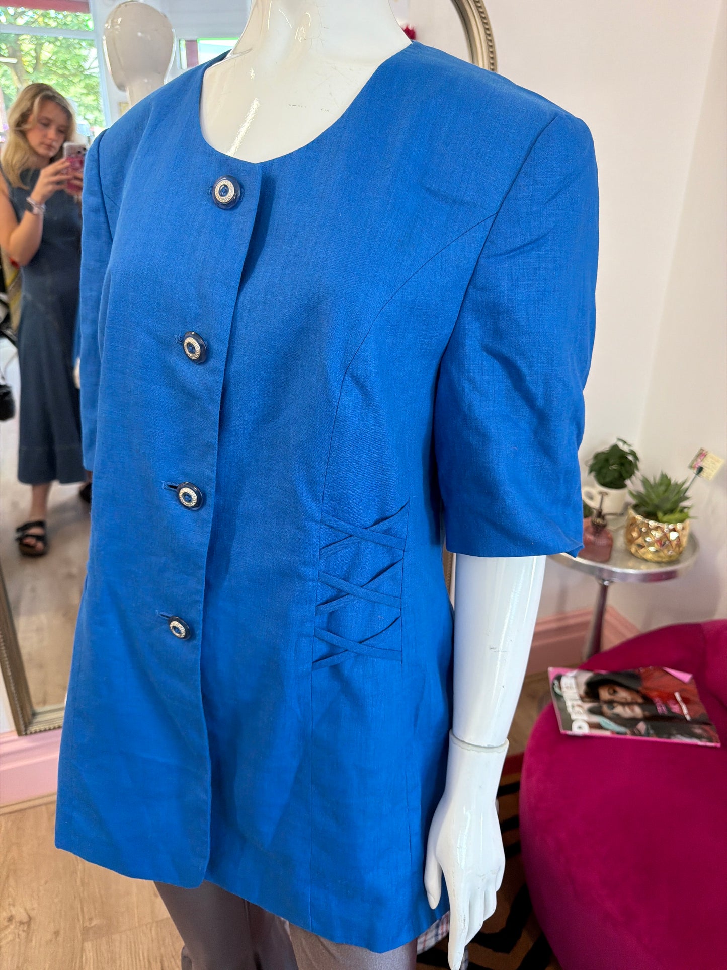 620 Gerry Weber Blue button up top Size 12/14