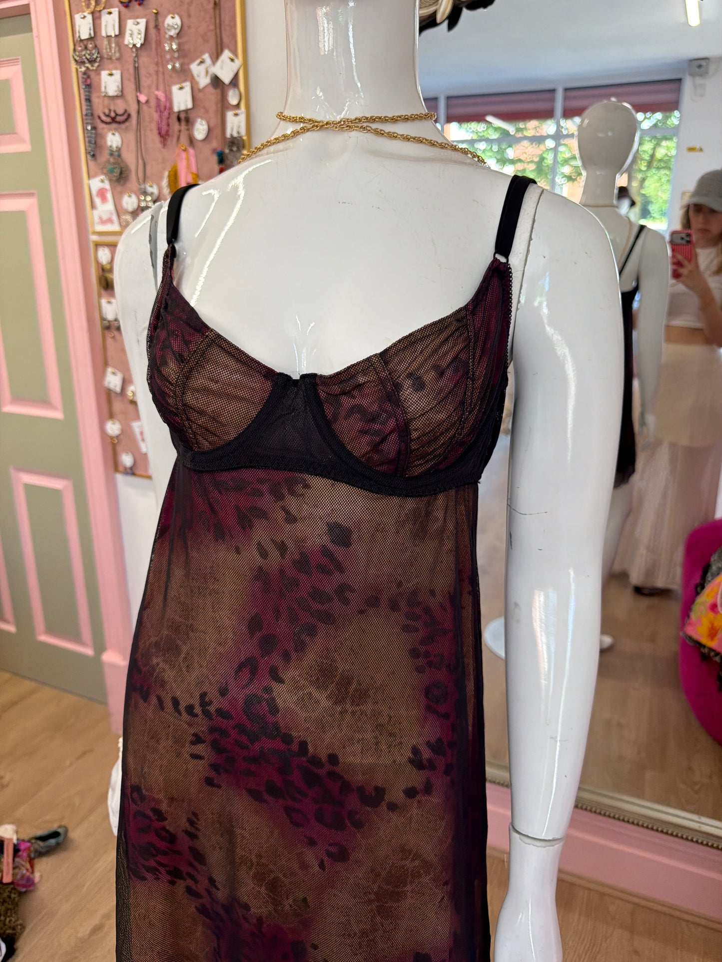 524 Leopard dress with mesh over Victoria’s Secret