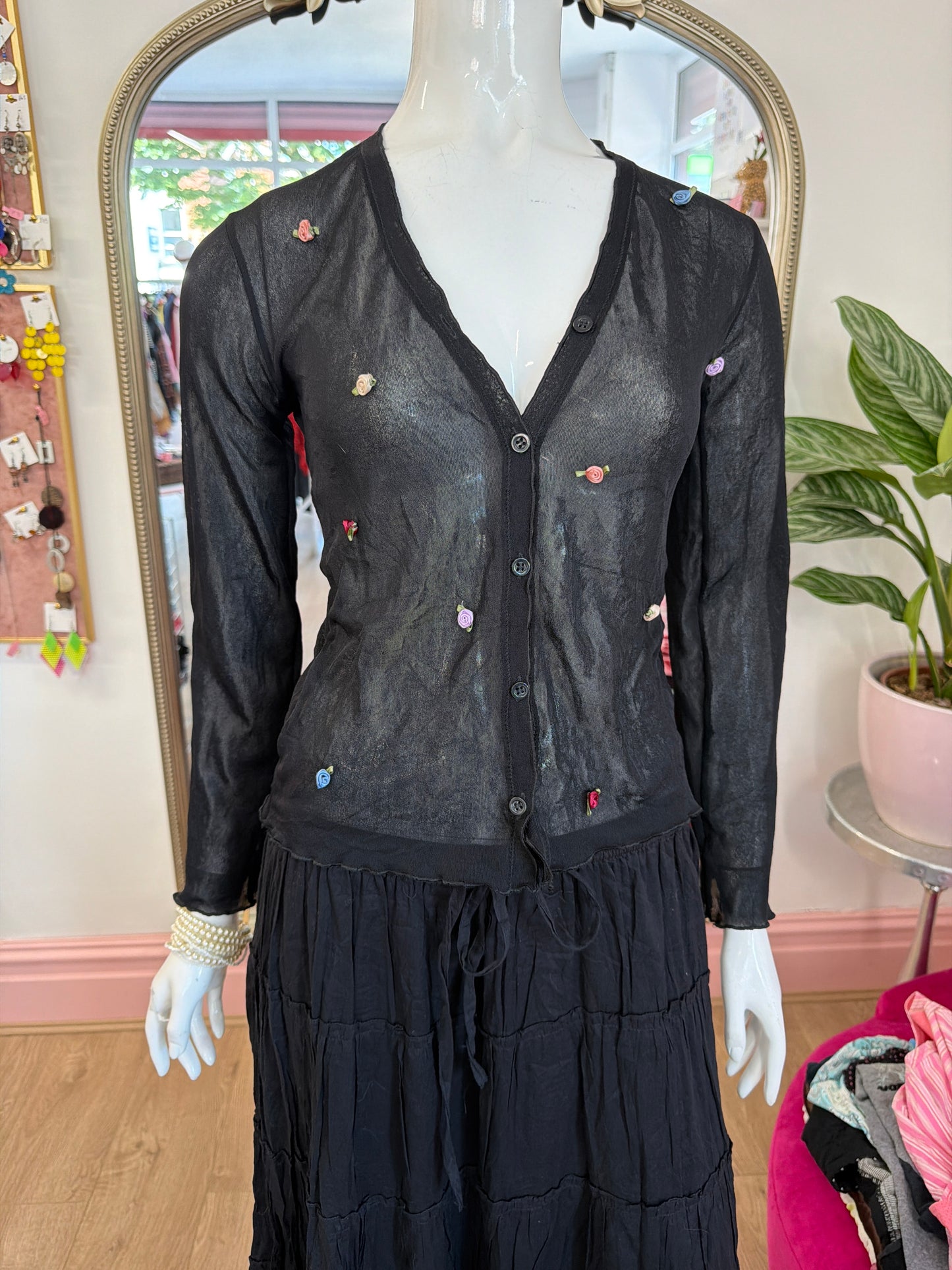 512 Kookai Black mesh top