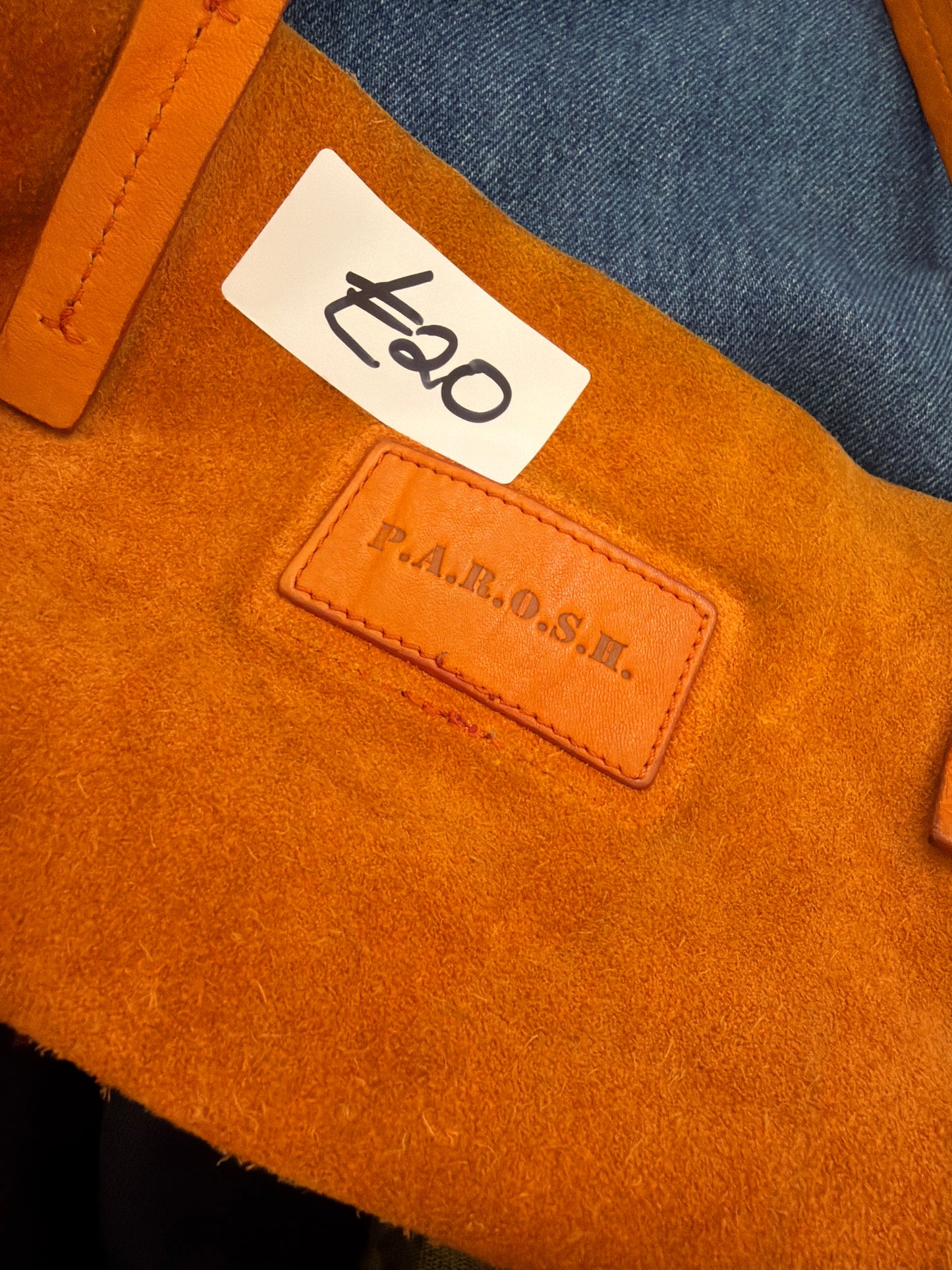607 Orange leather bag