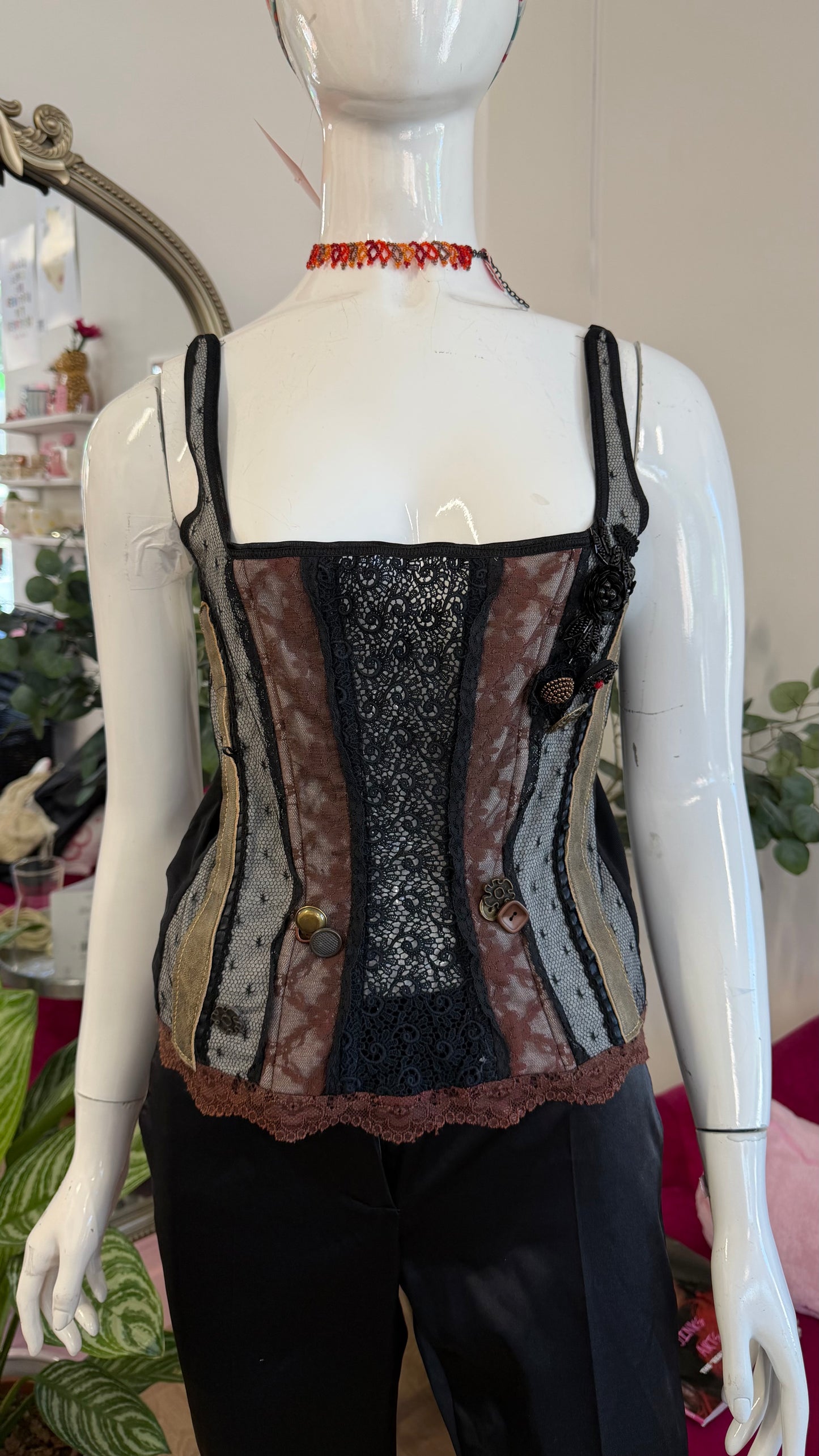 370 Square neck corset top