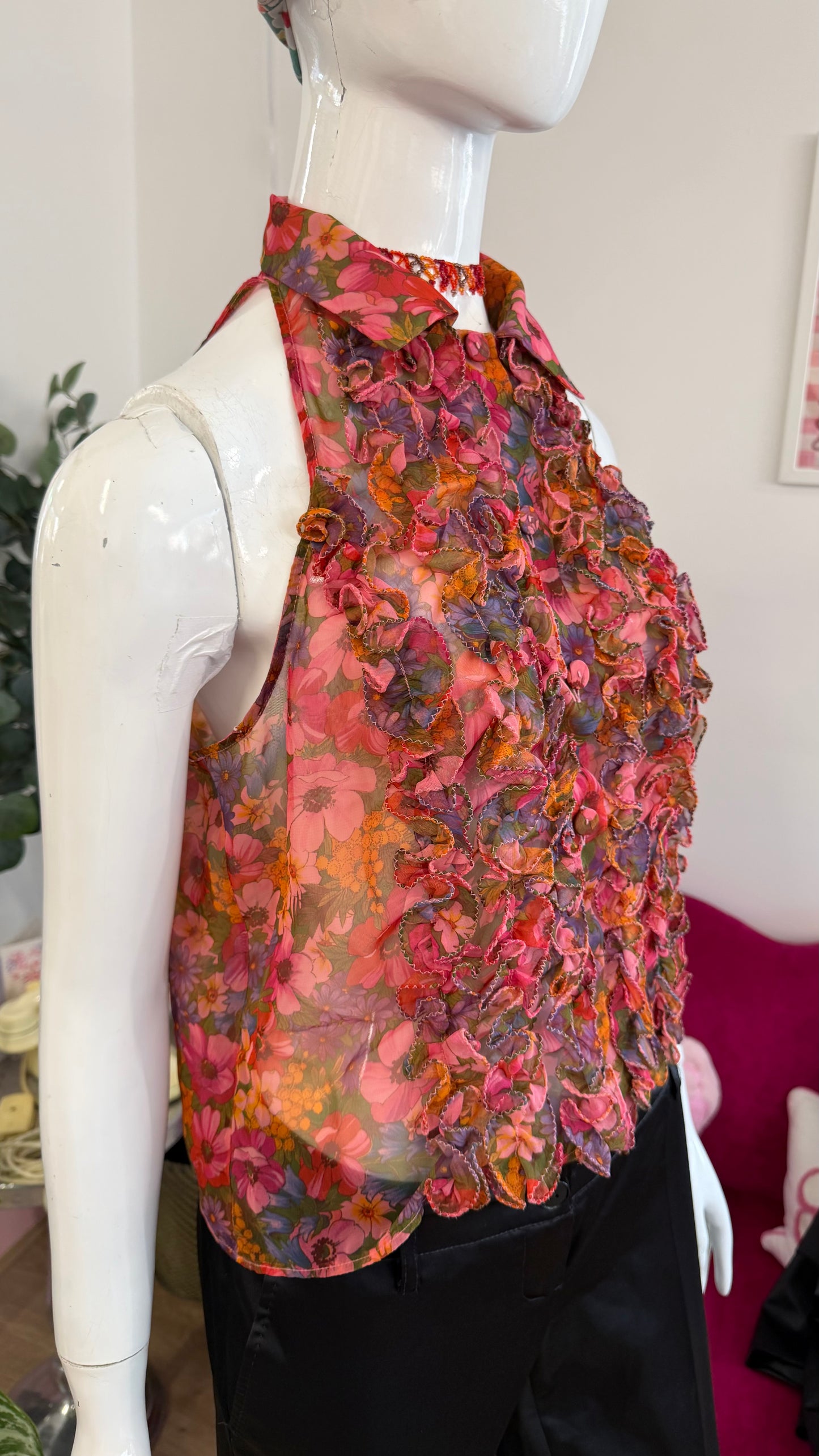 373 Marella floral sleeveless blouse