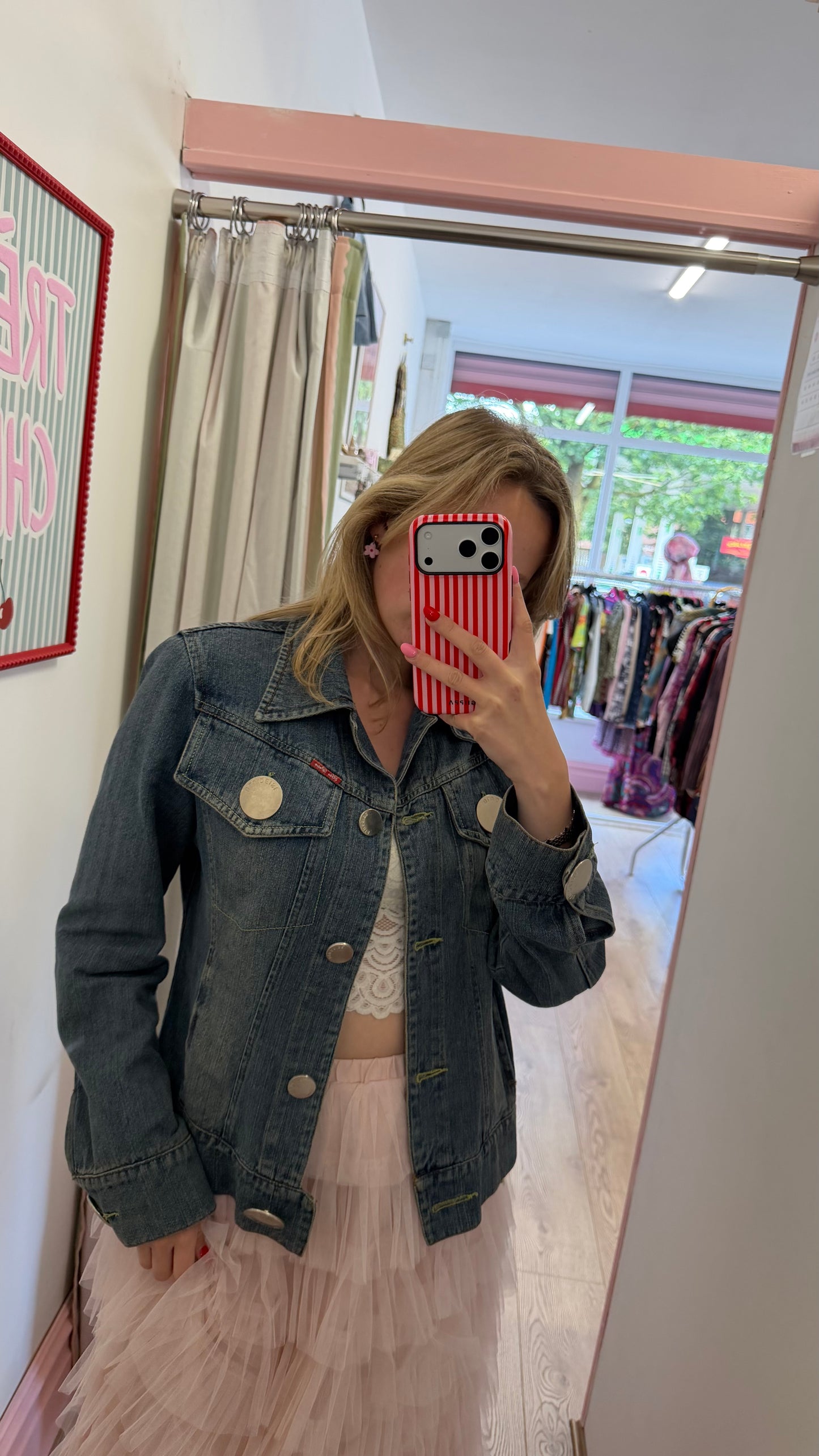 336 denim jacket with big buttons