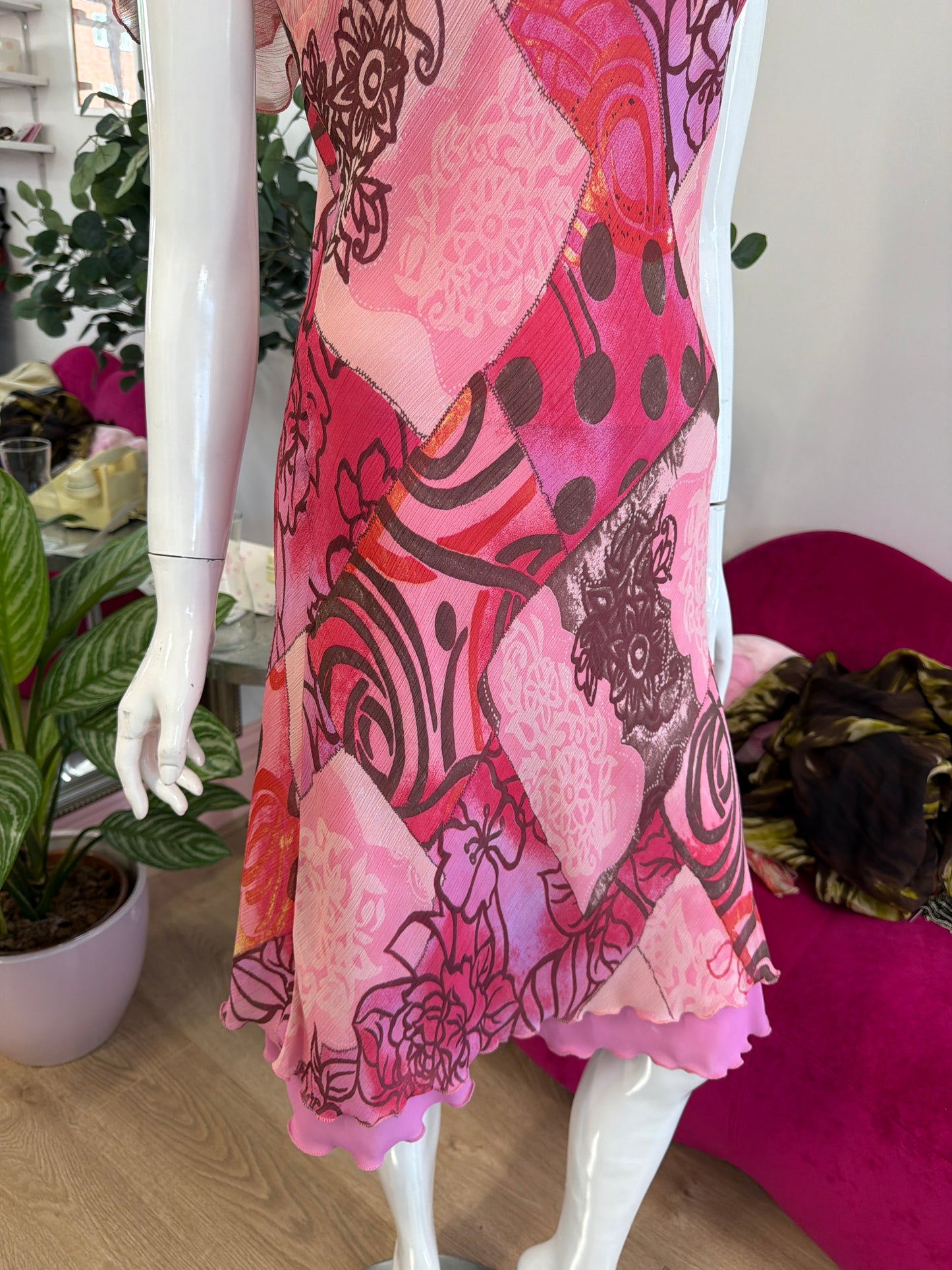 450 pink mesh dress