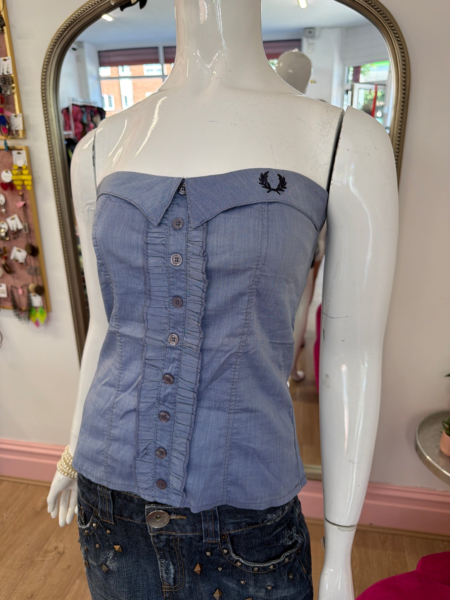 550 Fred Perry strapless top
