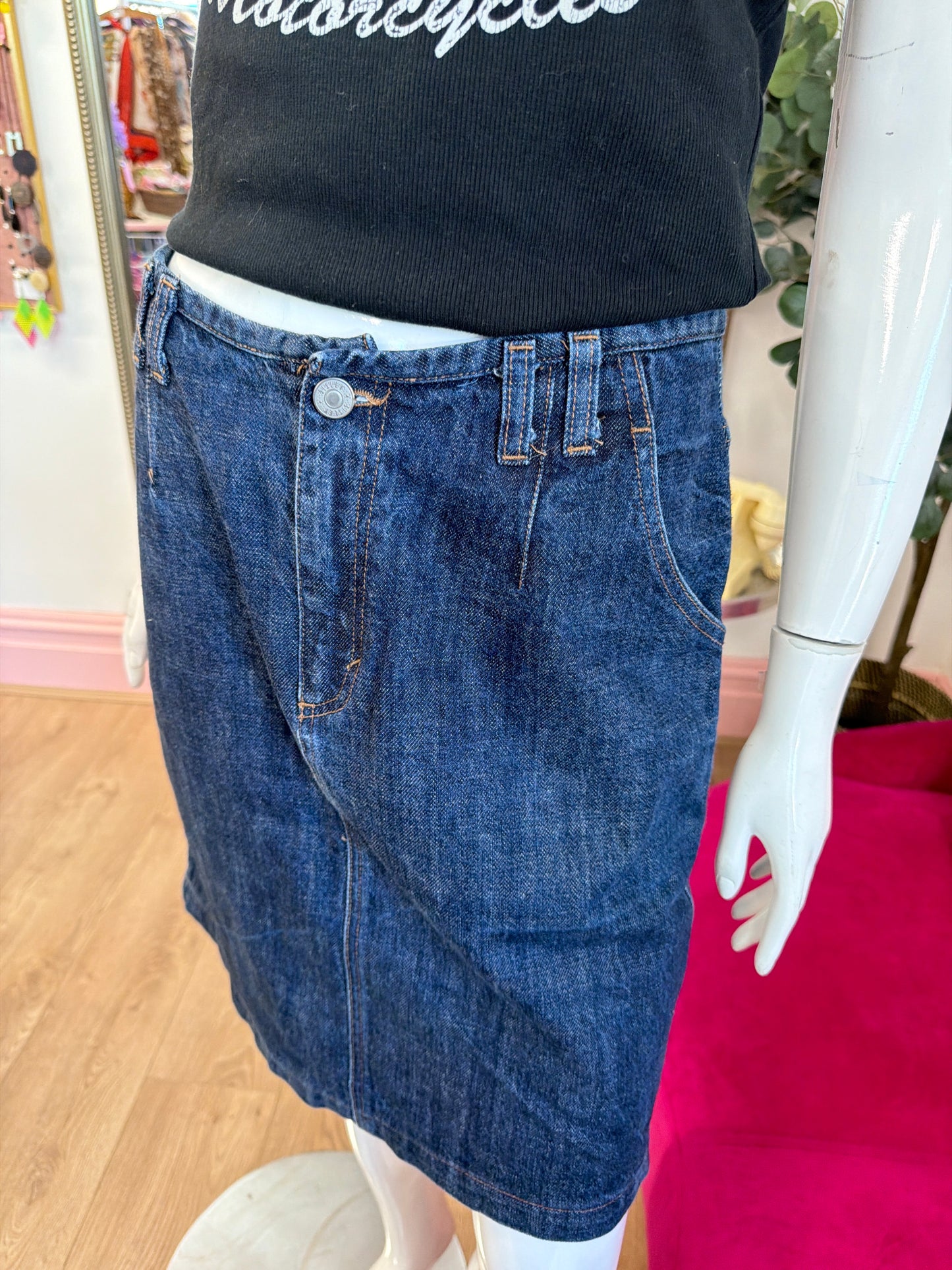 447 Sisley denim midi skirt