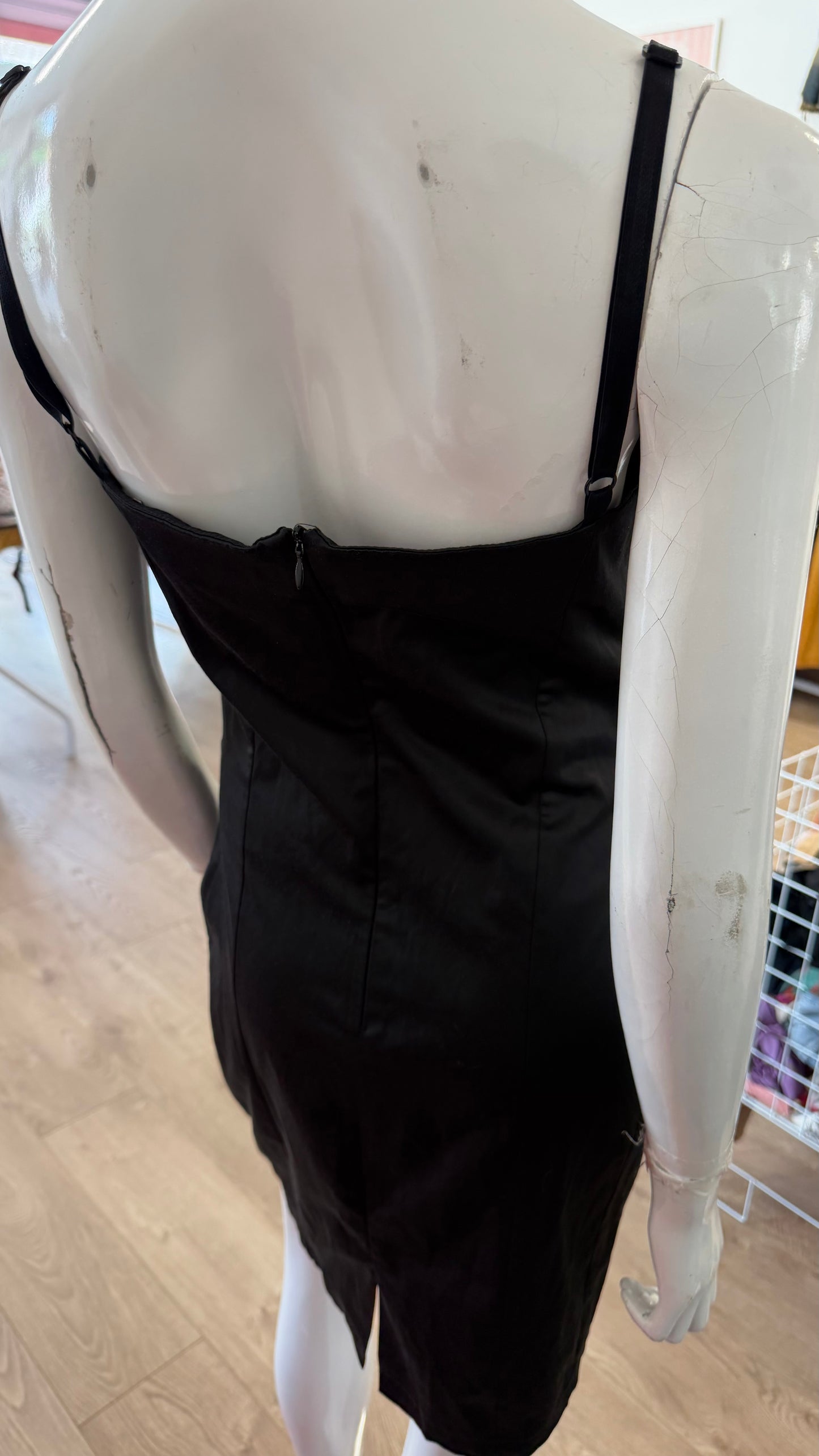 386 Satin lace up dress