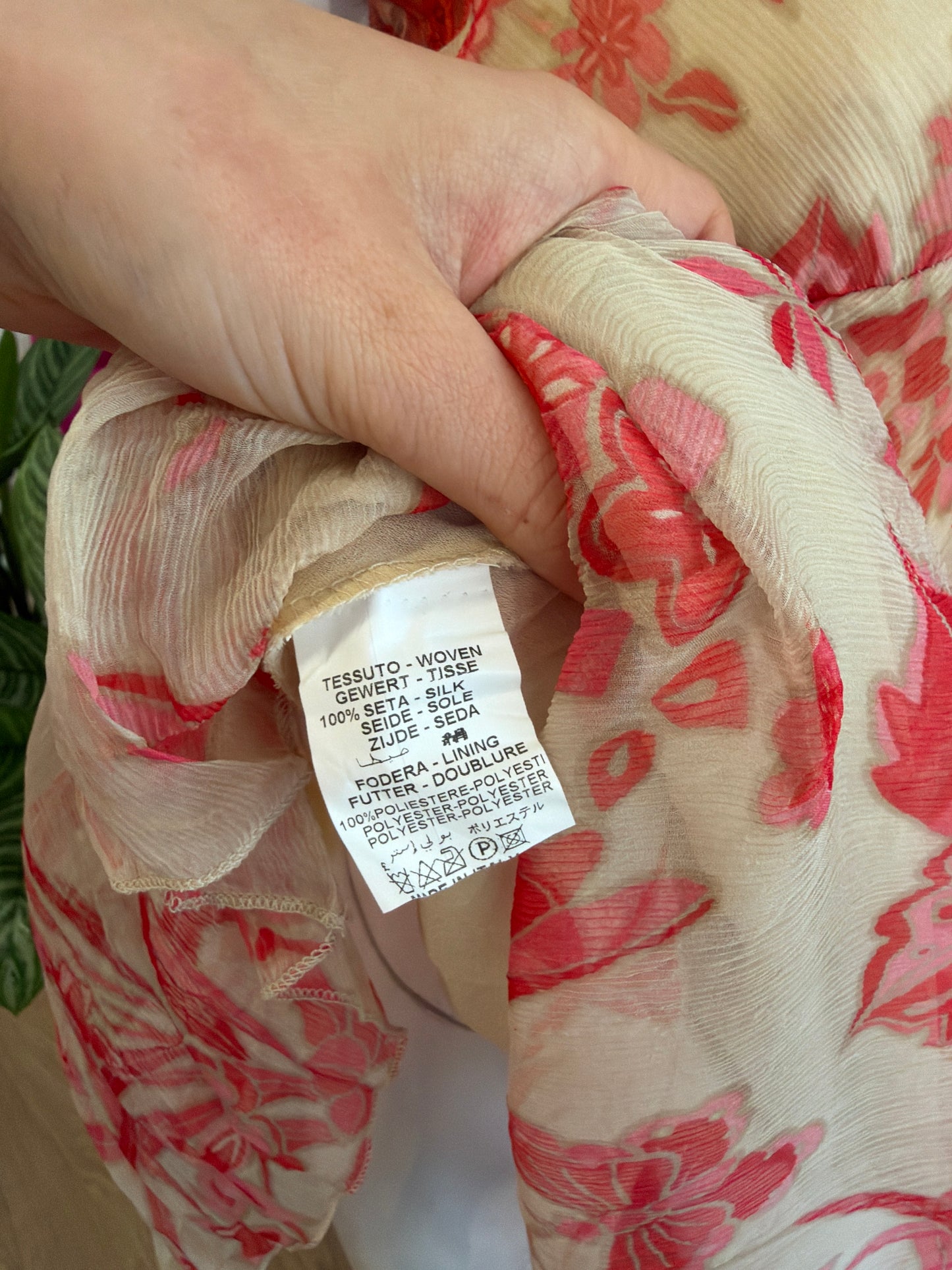 451 Beige & coral floral dress