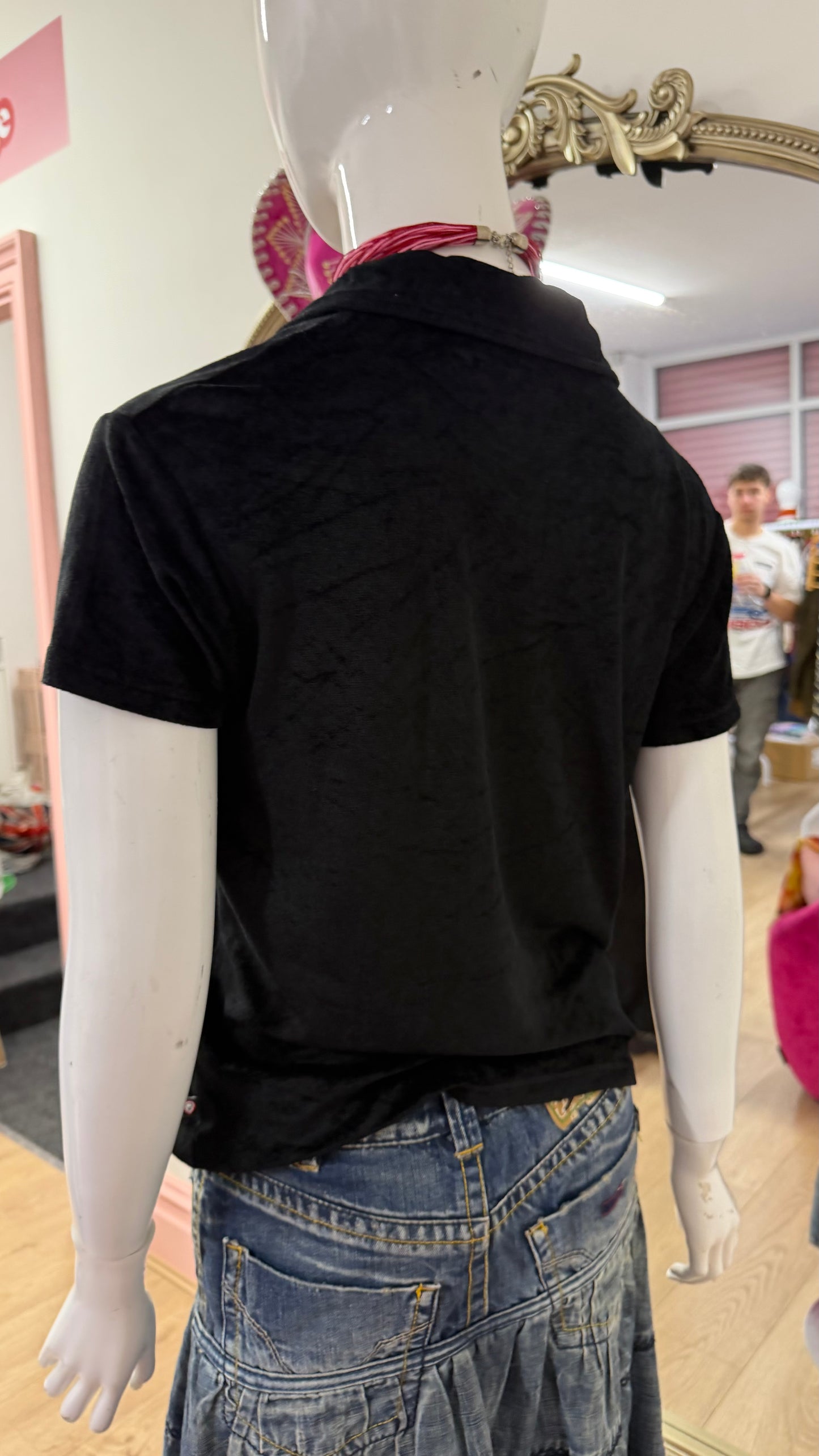 124 Black velvet shirt