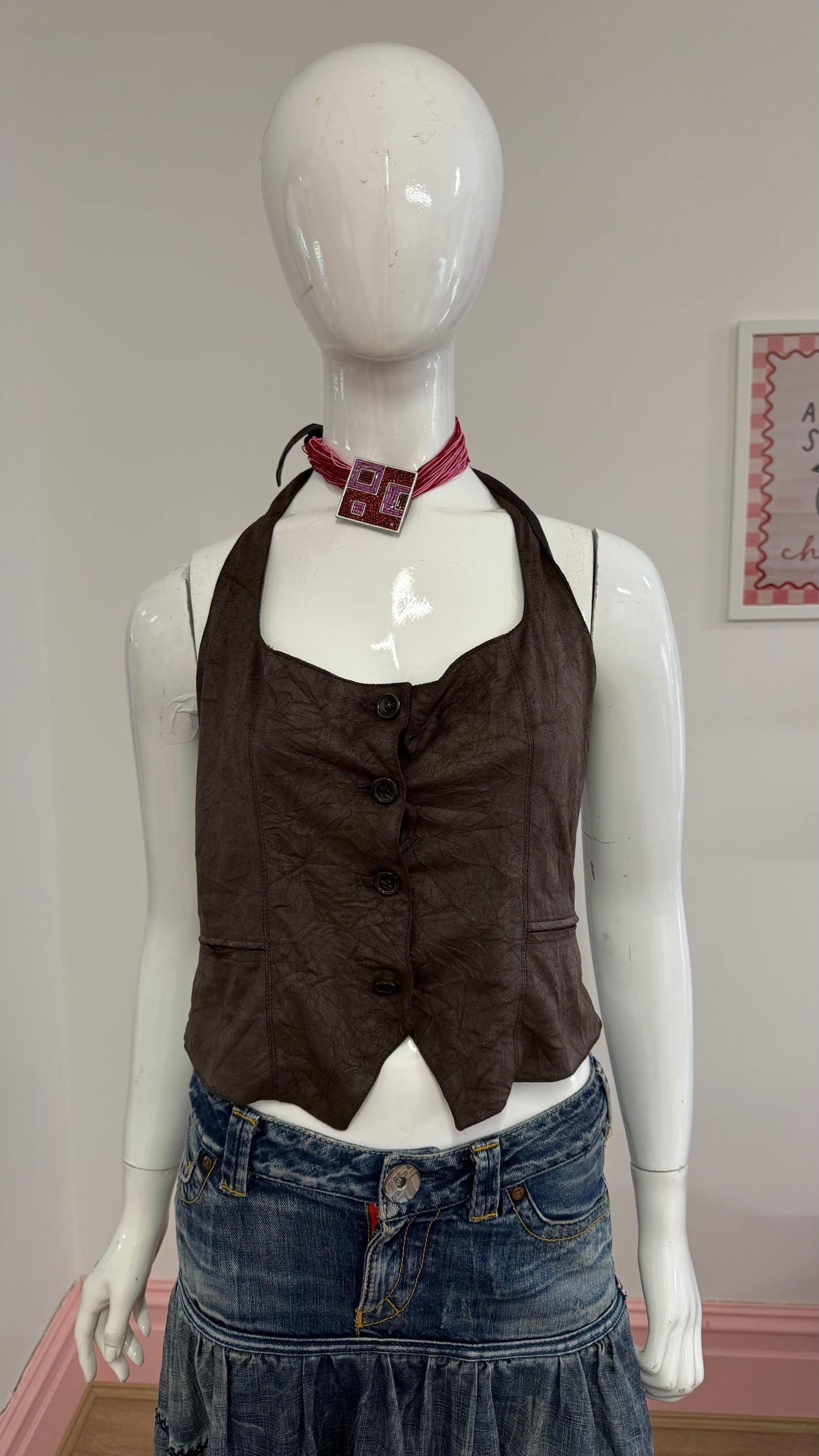 58 faux suede waistcoat
