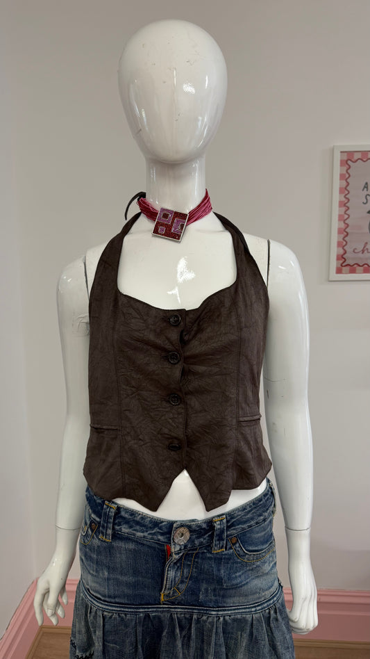 58 faux suede waistcoat
