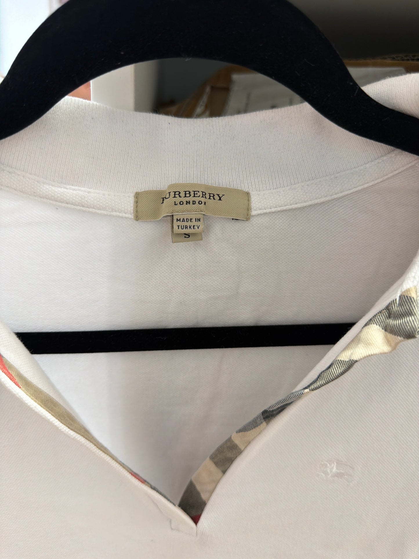 146 White Burberry polo shirt