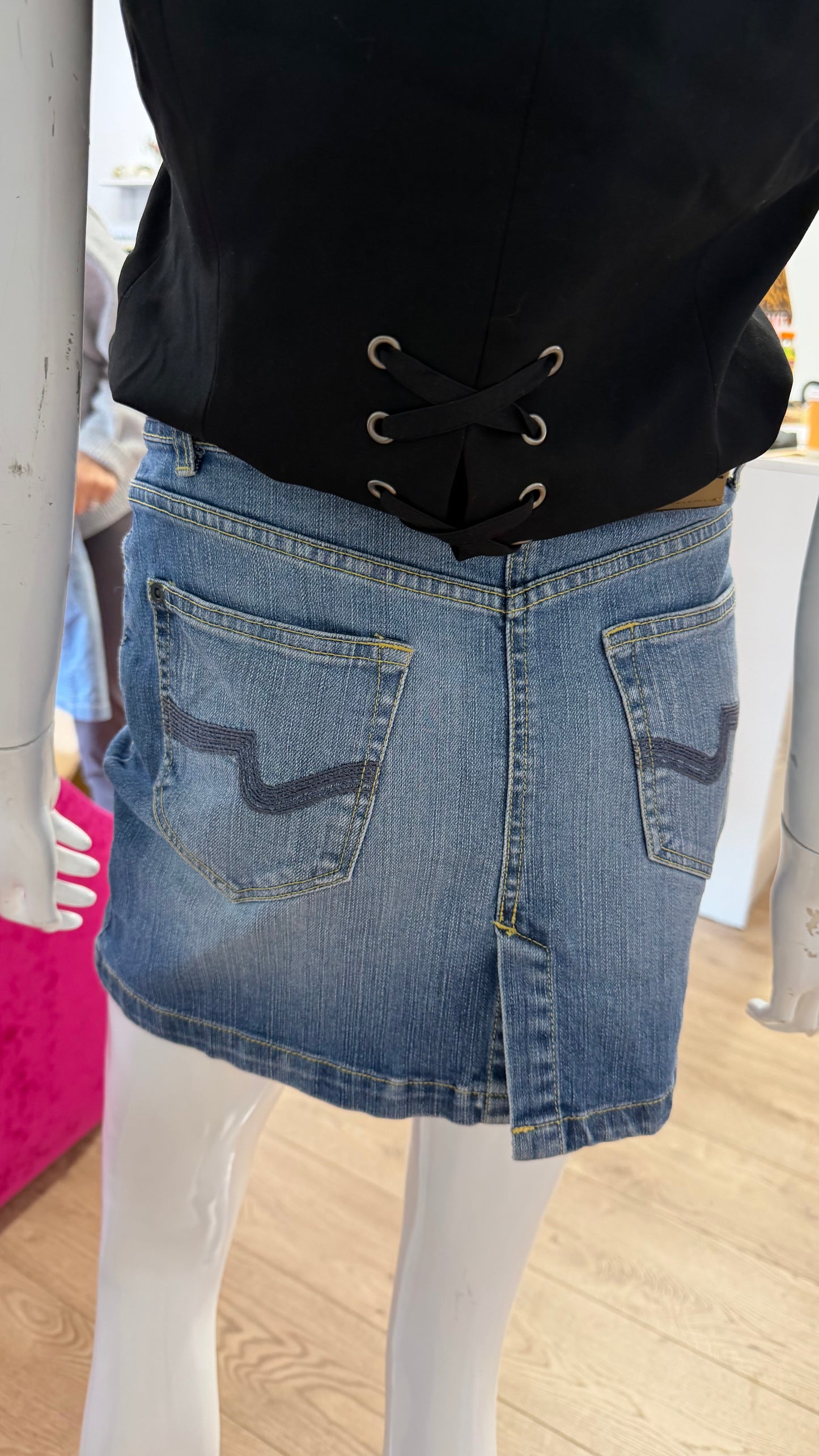 204 denim mini skirt