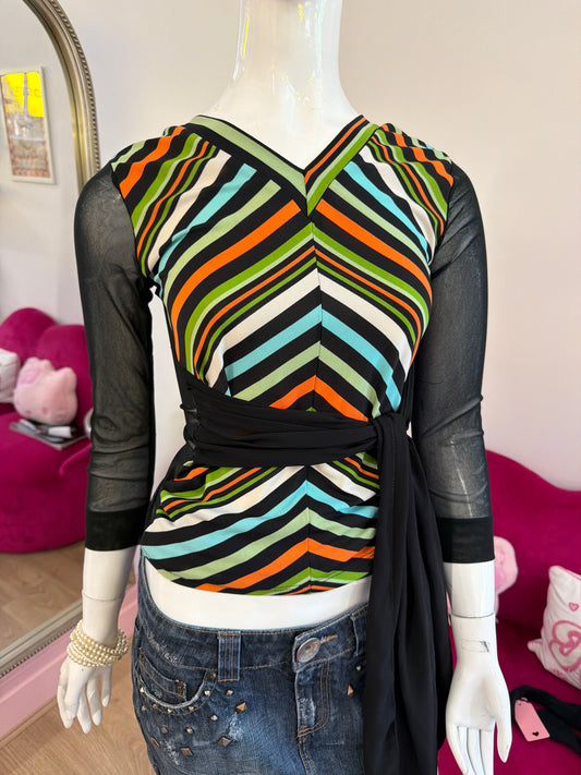 558 Multi coloured striped top
