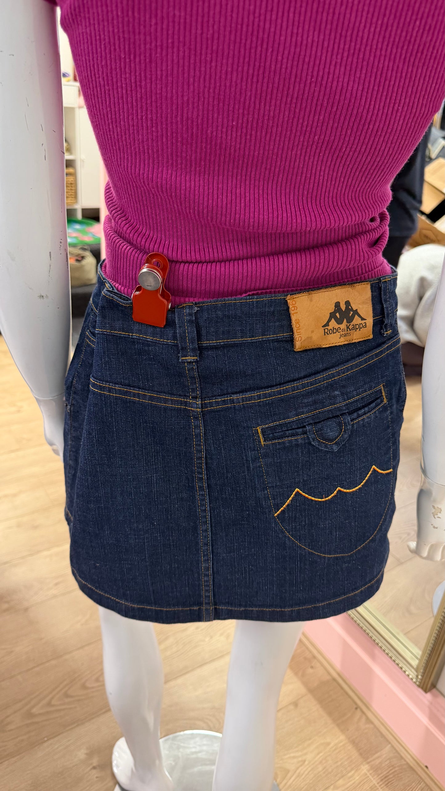 190 Kappa mini denim skirt