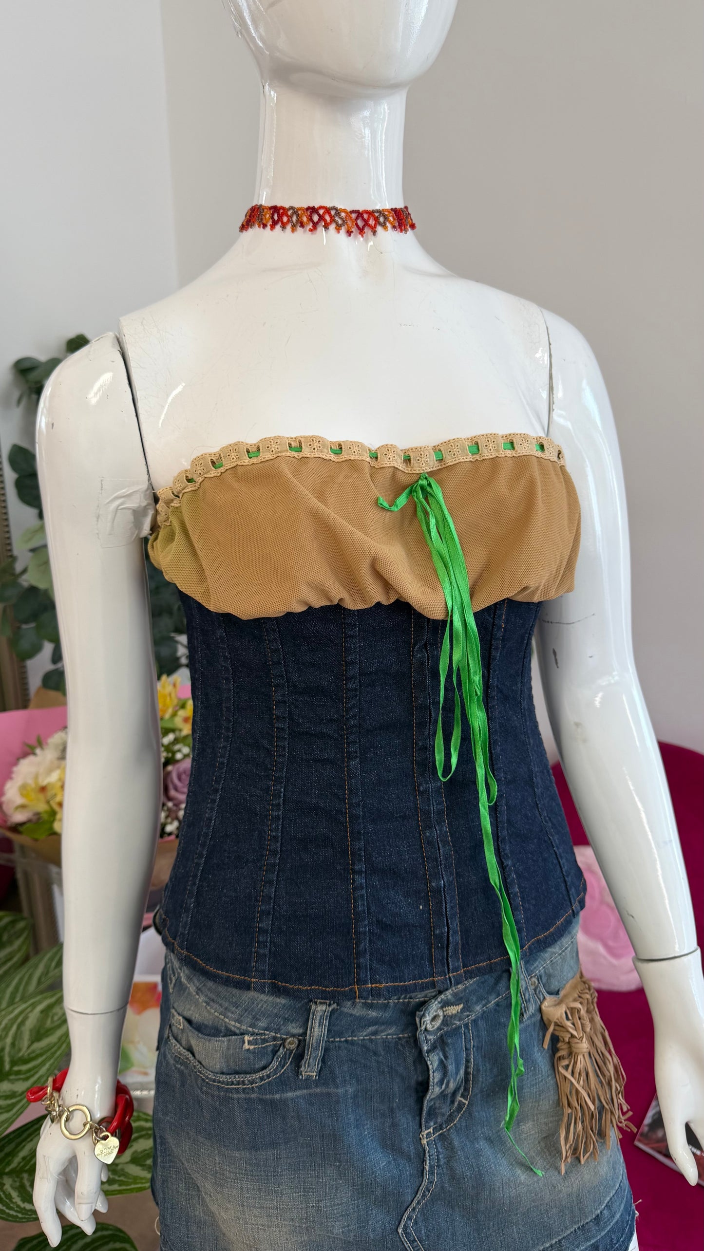 319 Dolce& Gabbana Denim corset top