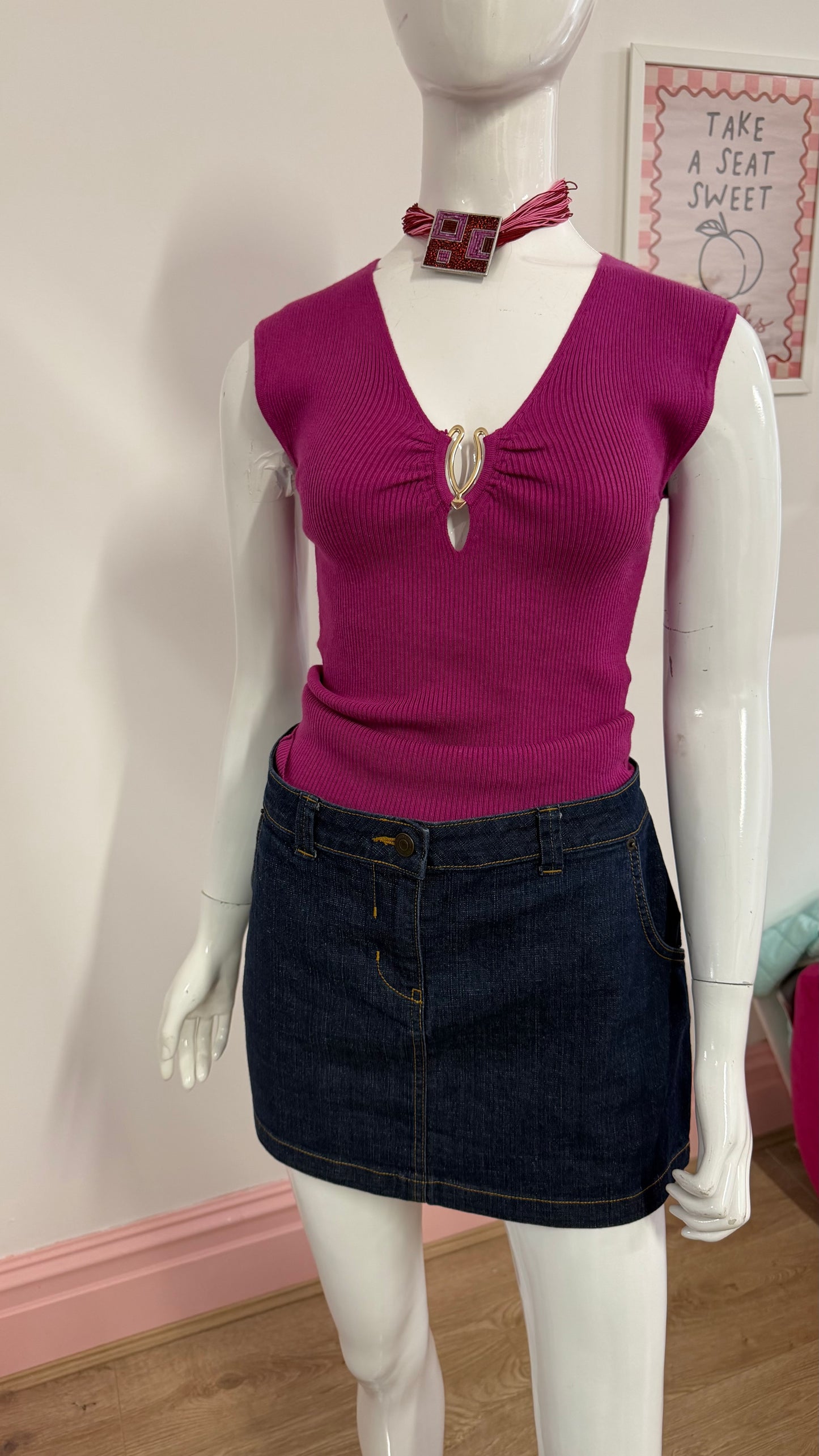 190 Kappa mini denim skirt