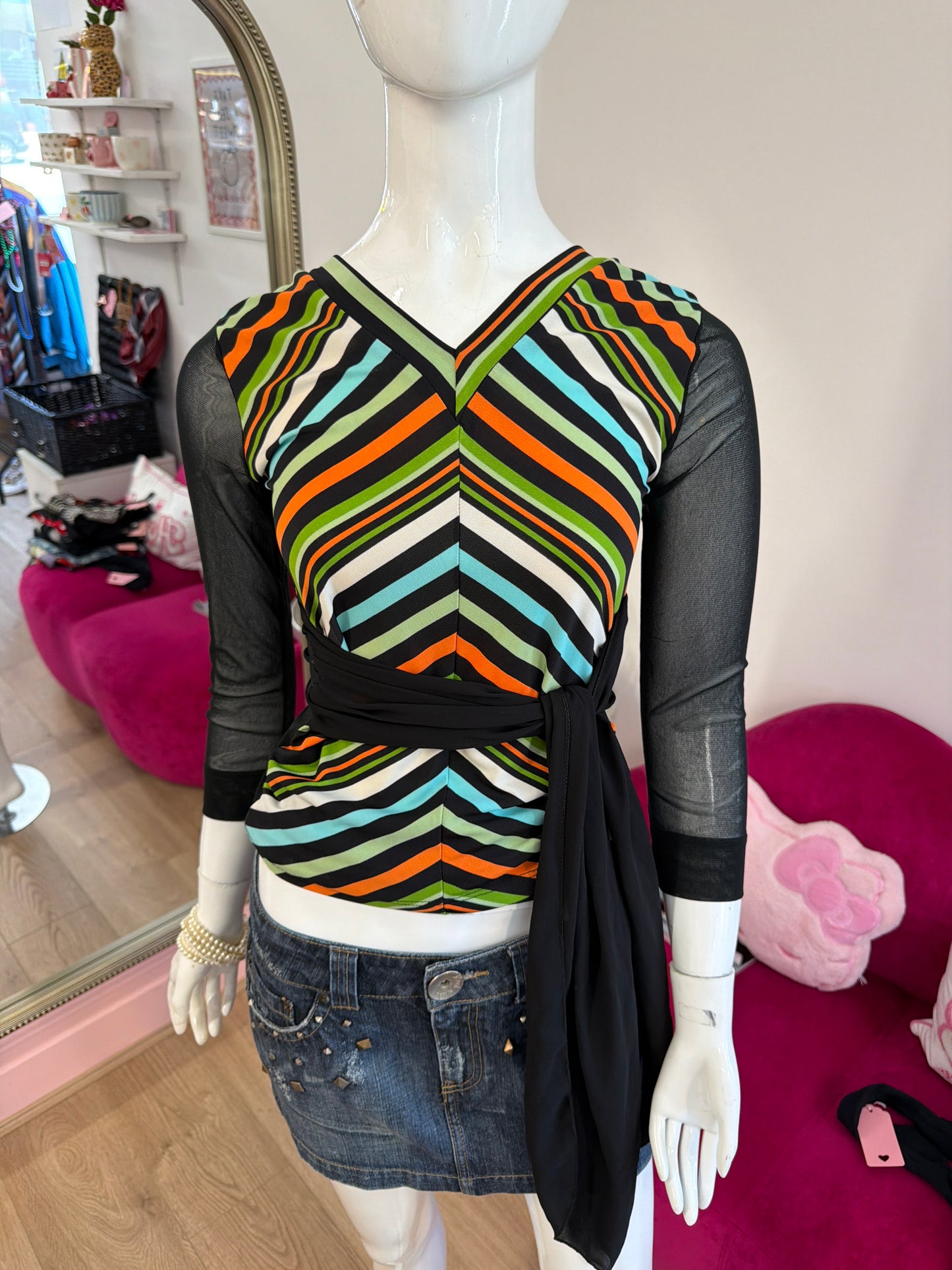 558 Multi coloured striped top