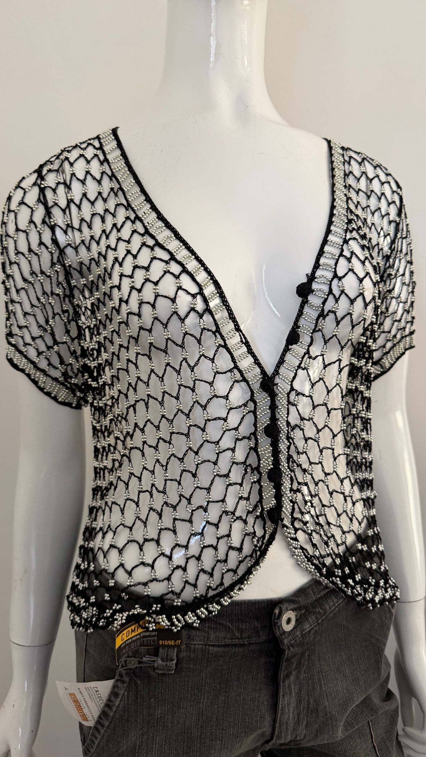 36 Beaded net top