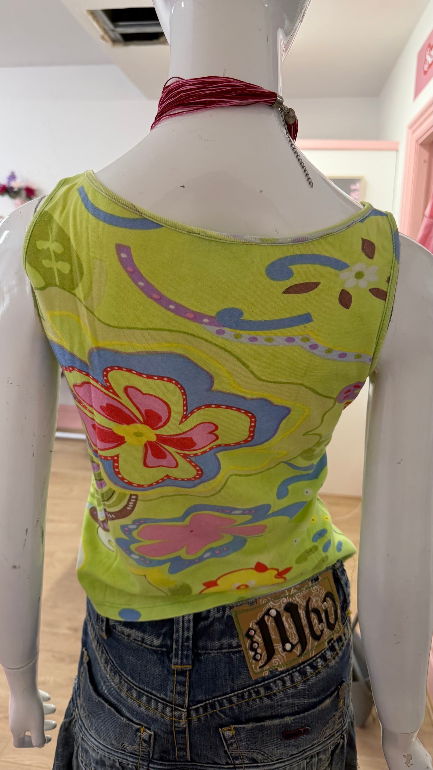63 Green floral top