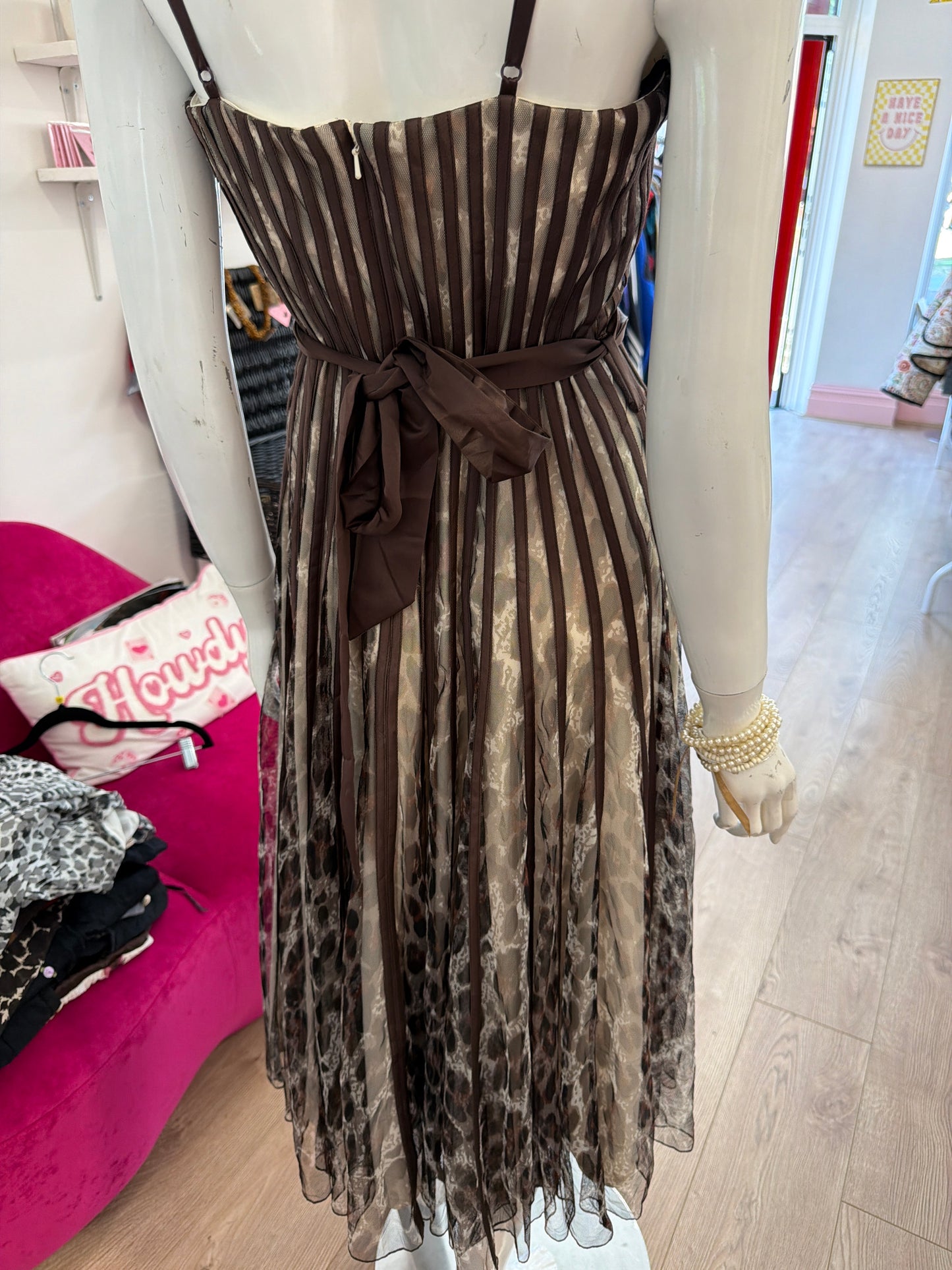 519 leopard print meshed dress