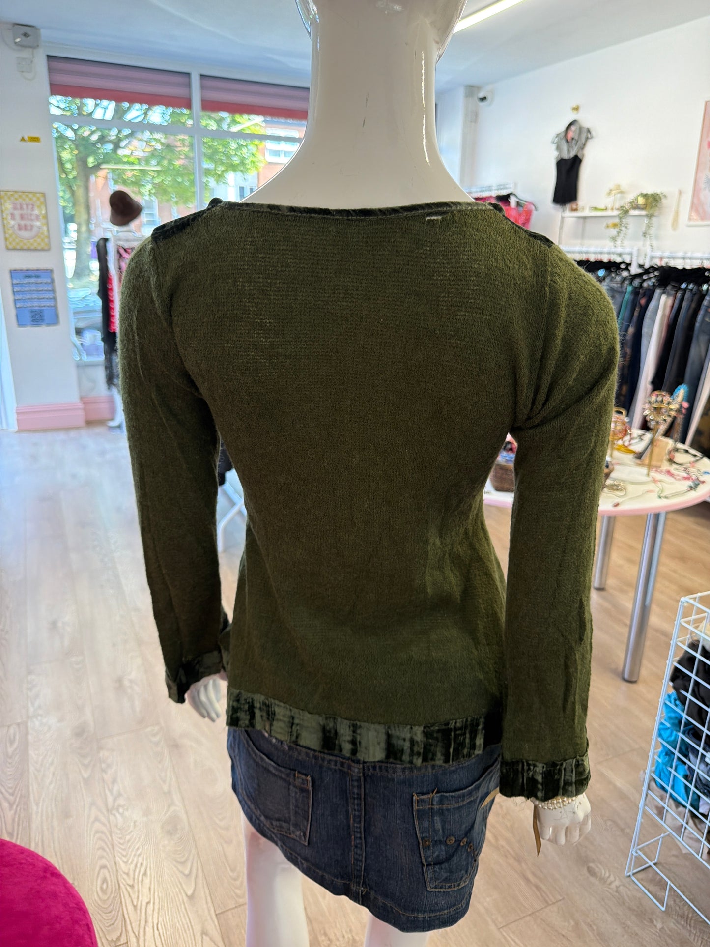 563 Green knit top