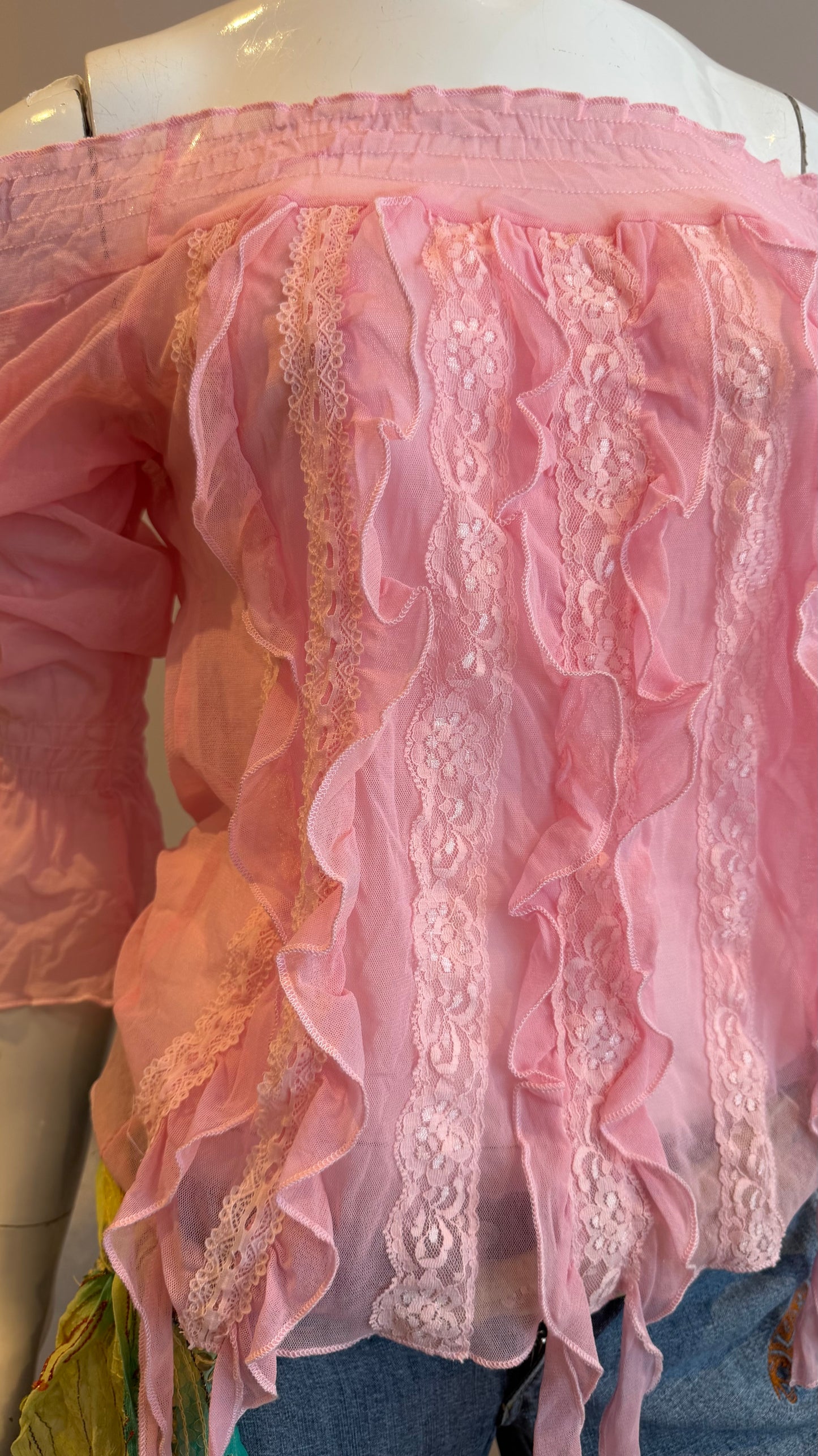 4 Pink mesh top