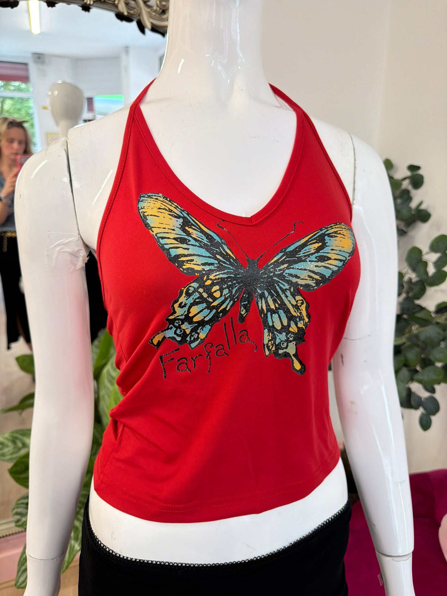 469 Red halter neck top