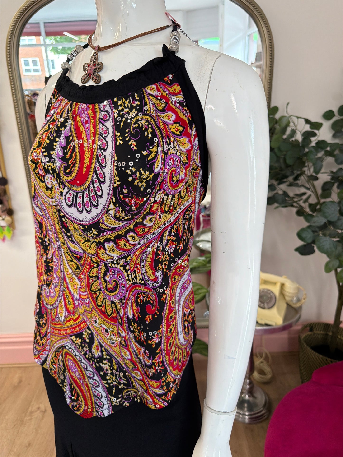 466 Paisley top halter neck