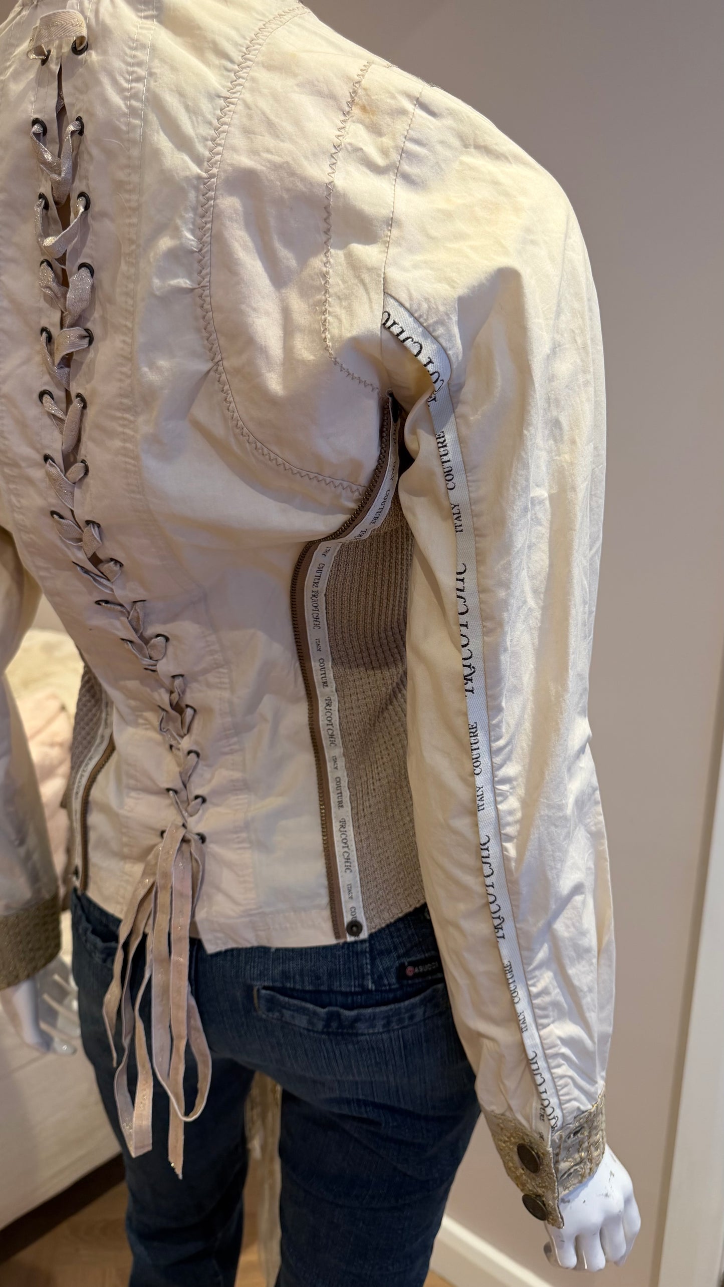 1 Beige Jacket with corset back size uk 10