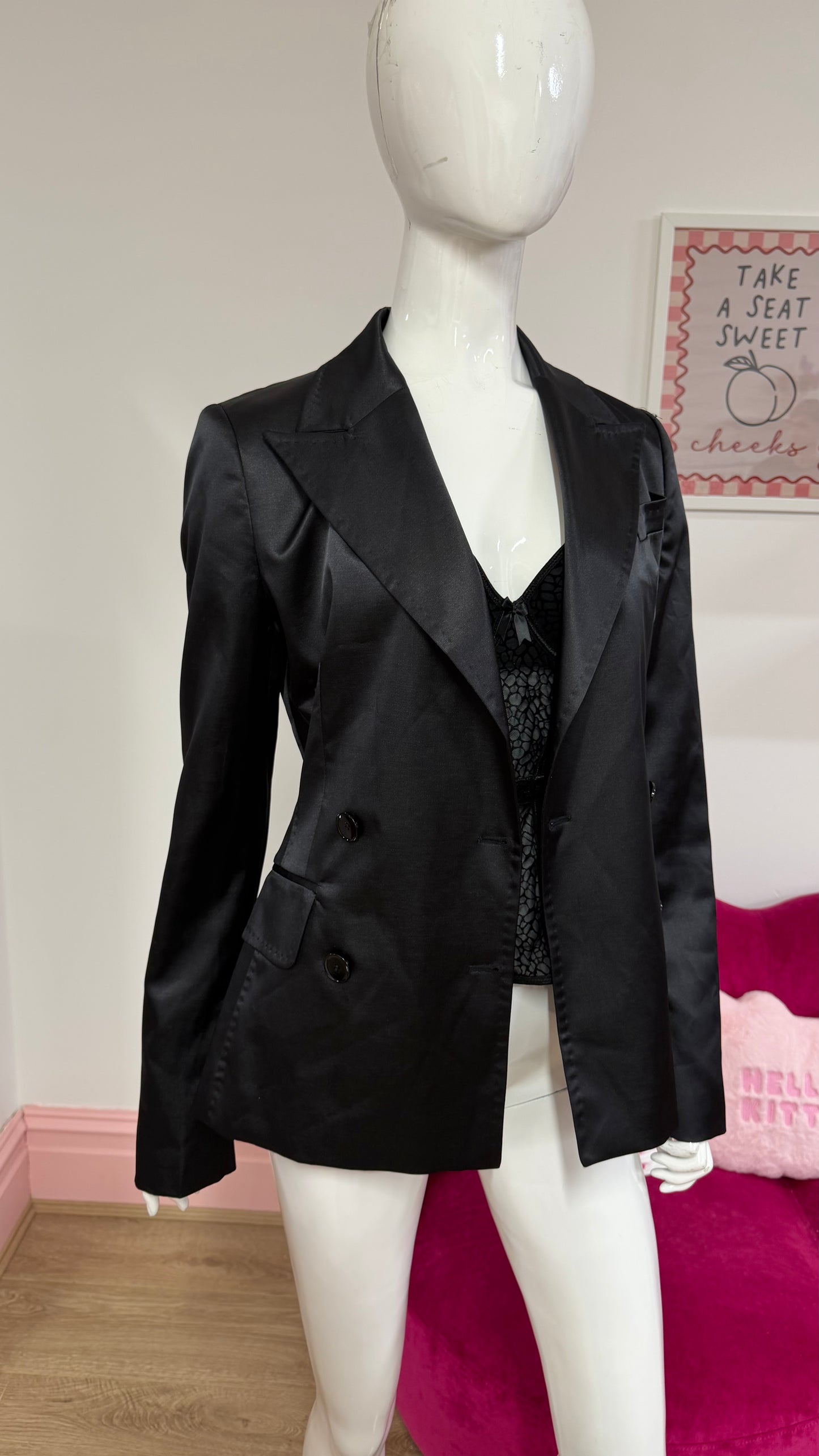 301 Motivi black satin suit jacket
