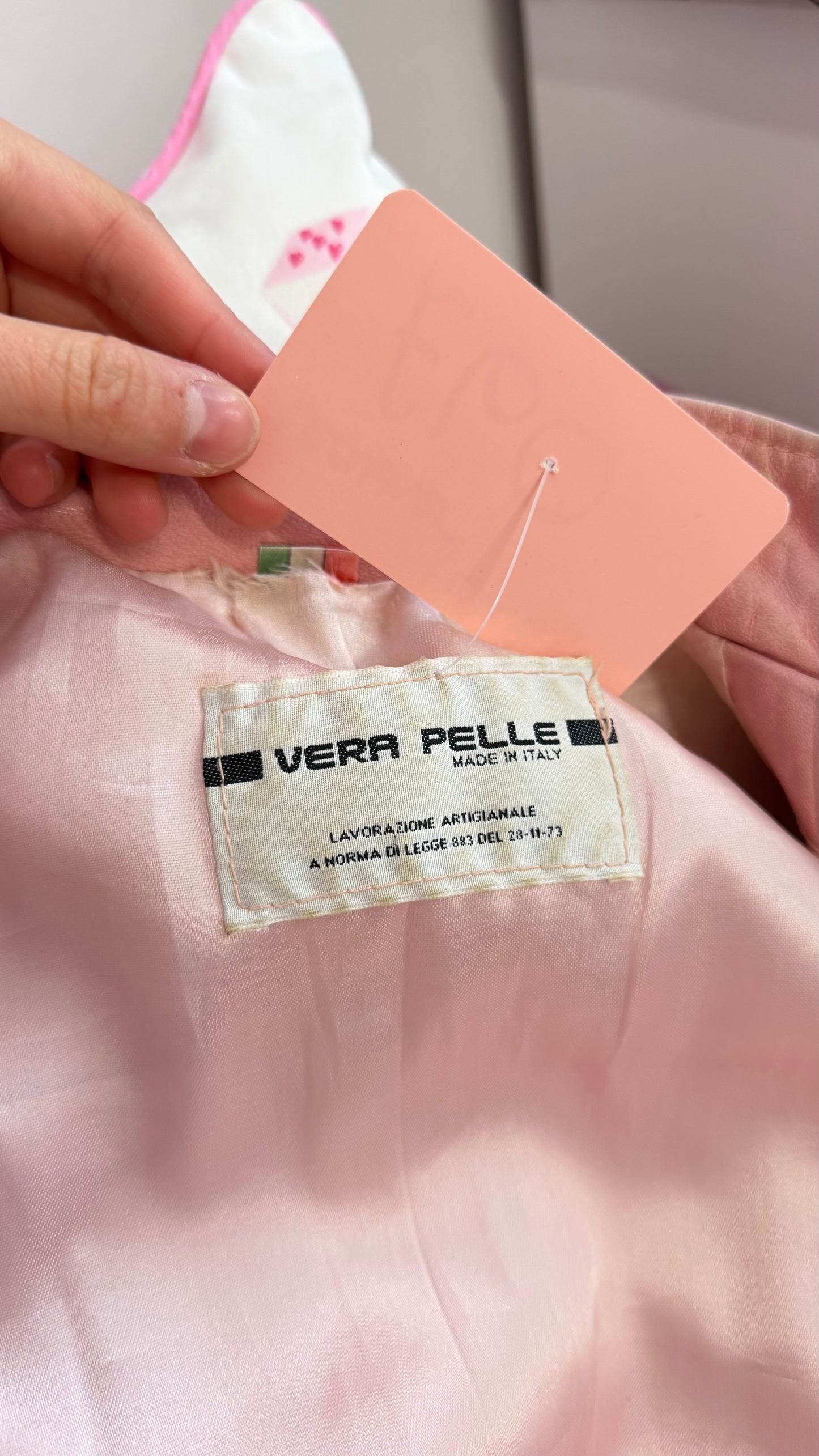 657 Pink soft leather jacket Size Uk 8/10