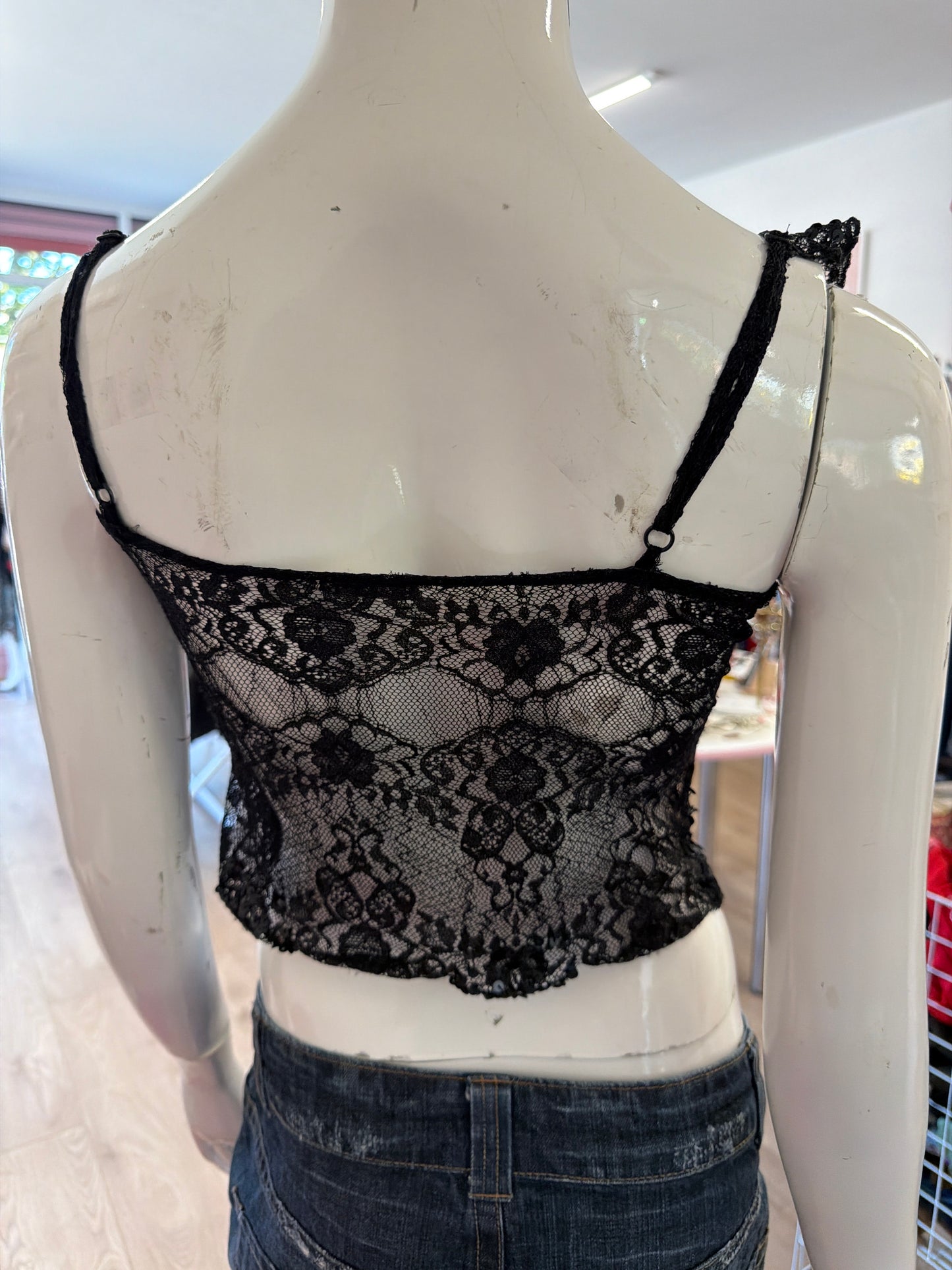 560 Black sequin net top