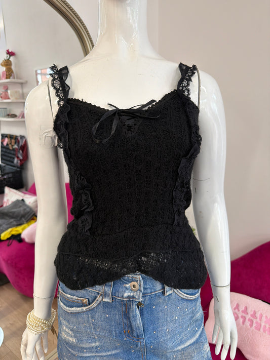 520 Black knit cami top