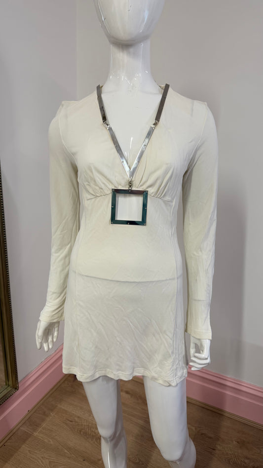 213 Paco Rabanne white dress