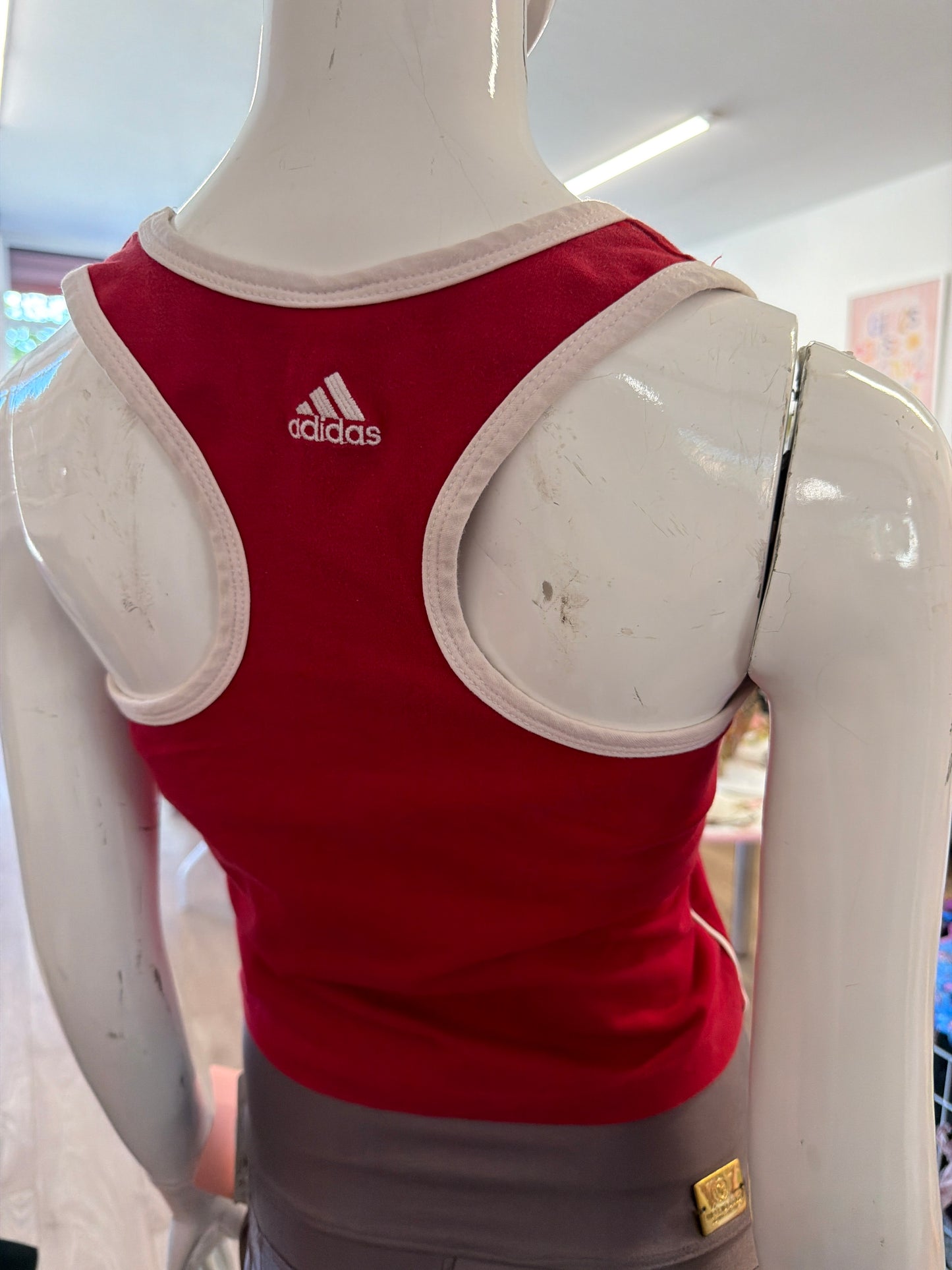 627 Adidas red tank top