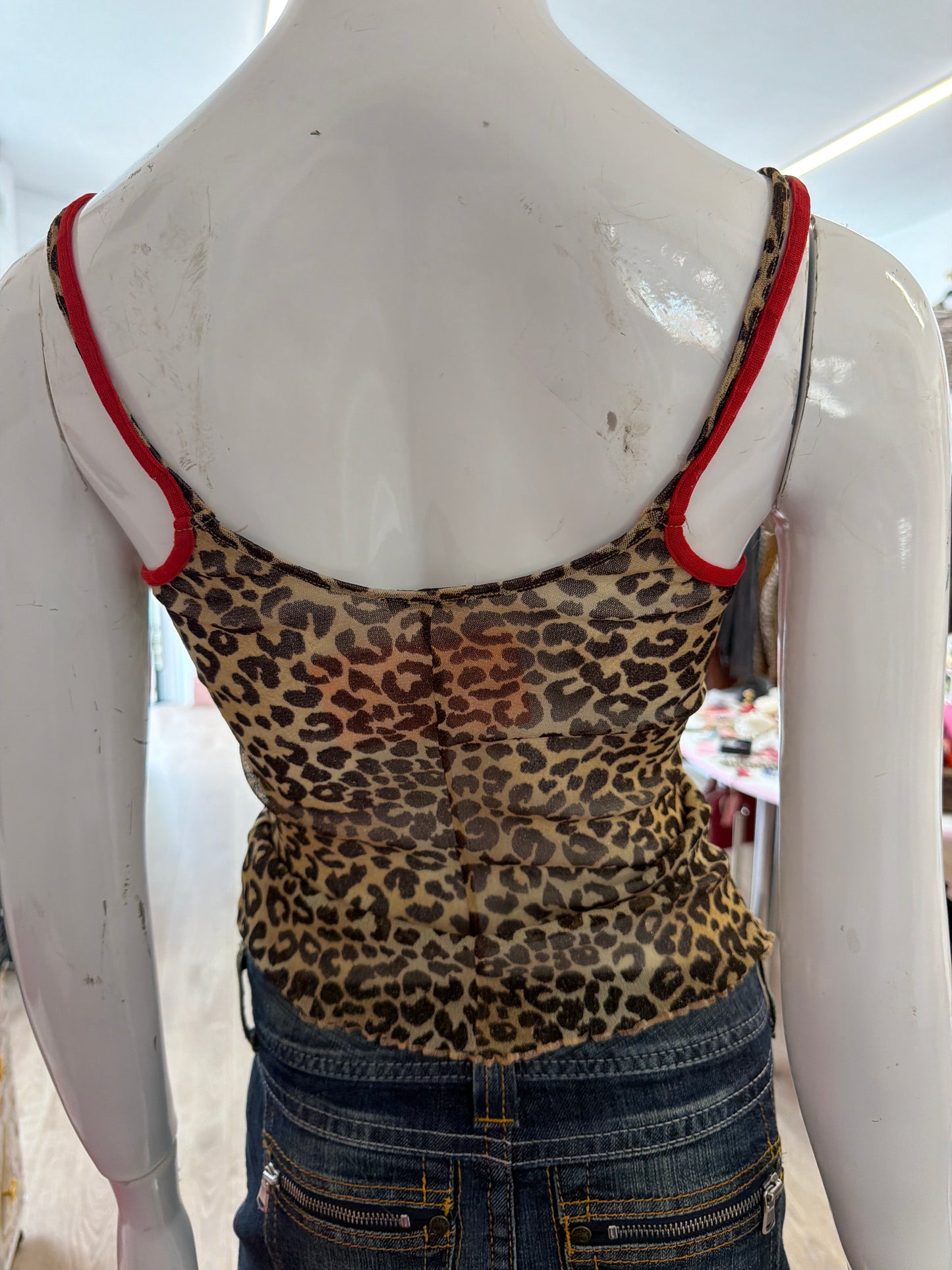 642 Intimissimi Leopard print sheer top Size Small