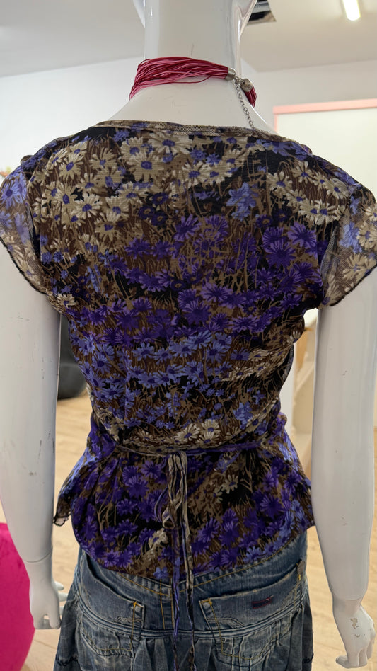 66 floral mesh top