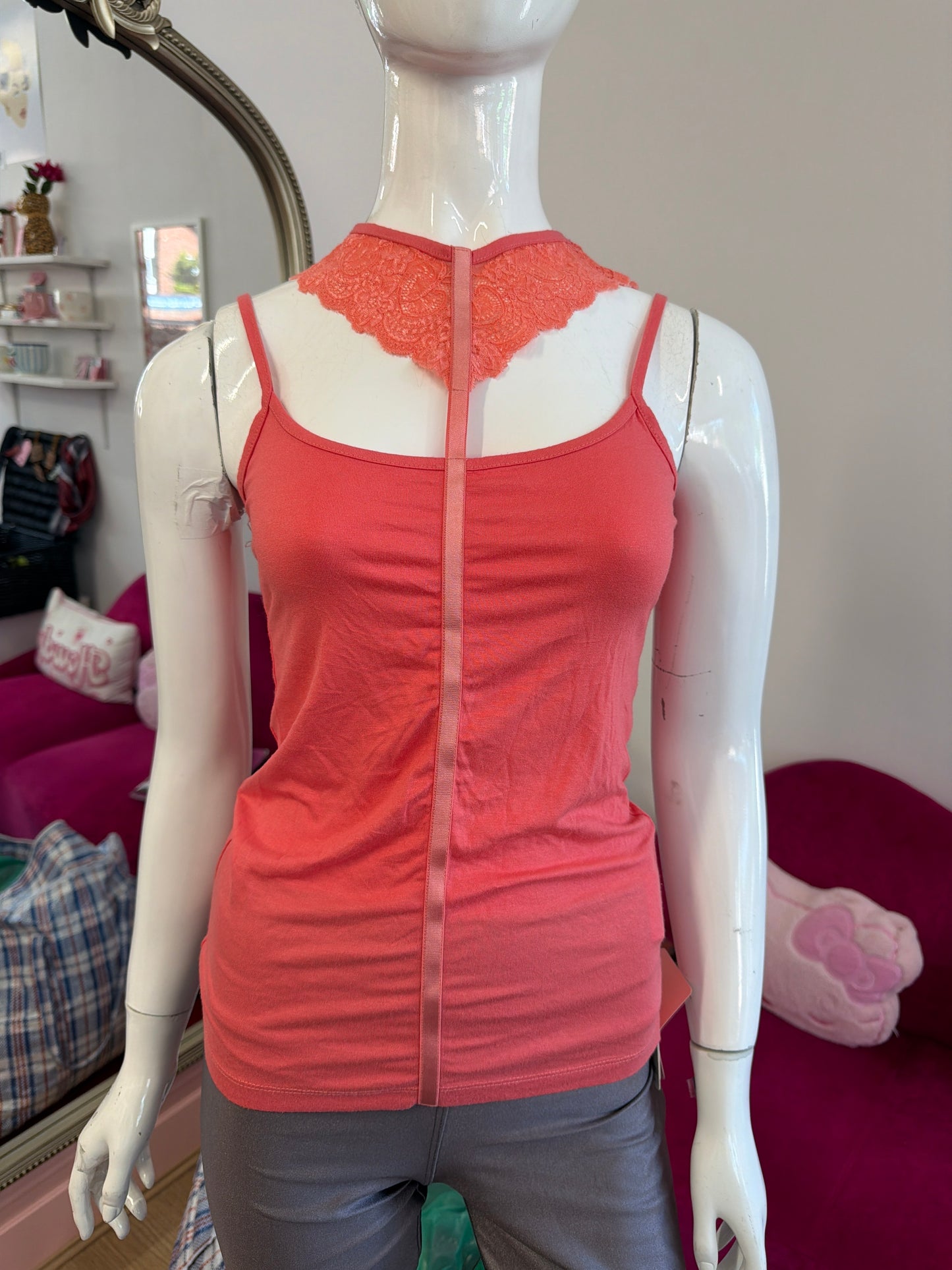 624 Morgan de Toi coral top Size Small