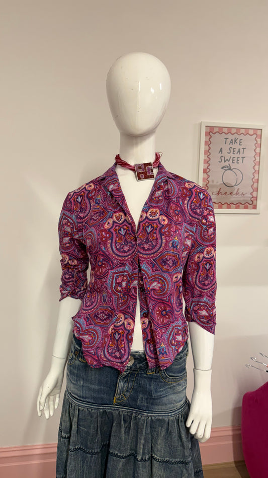 131 paisley purple shirt