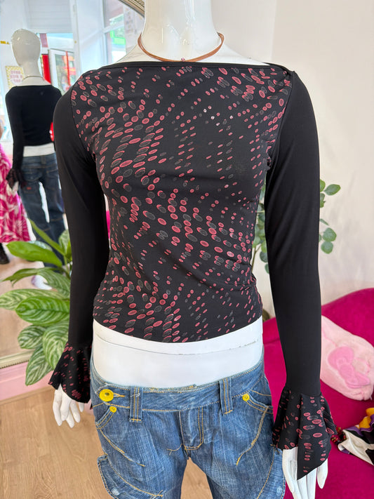 484 Black patterned top