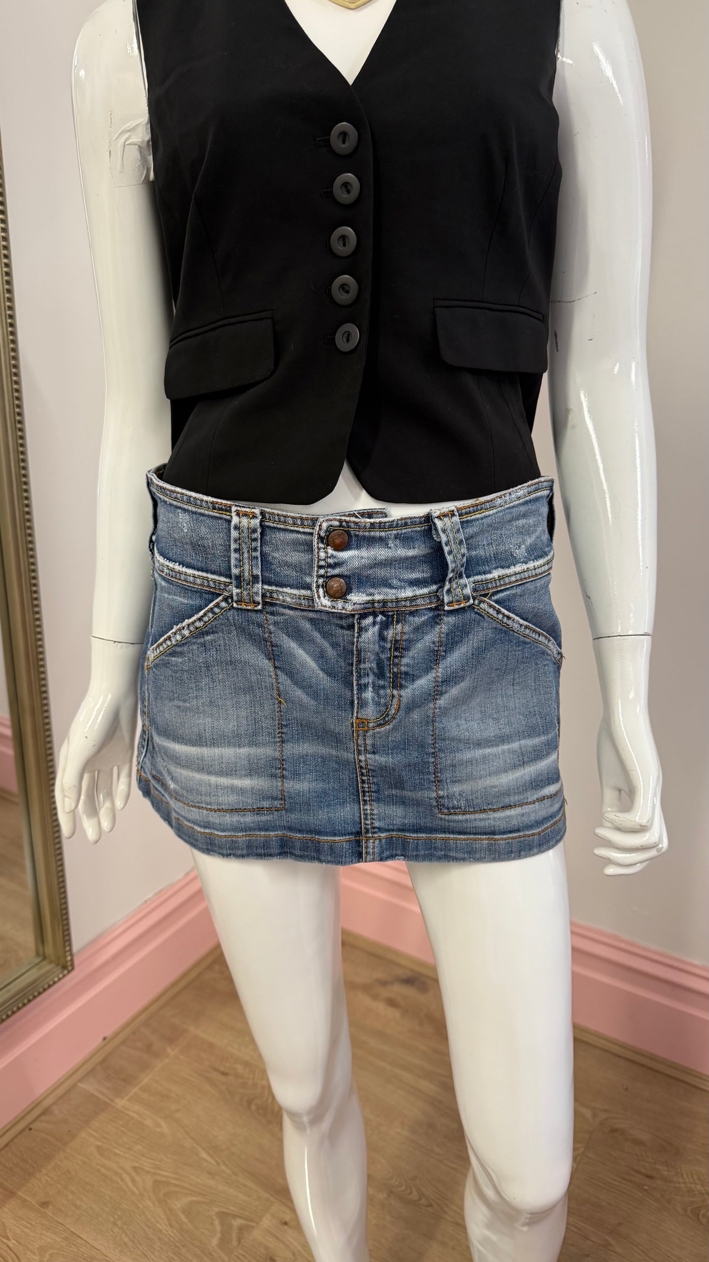 202 denim mini skirt