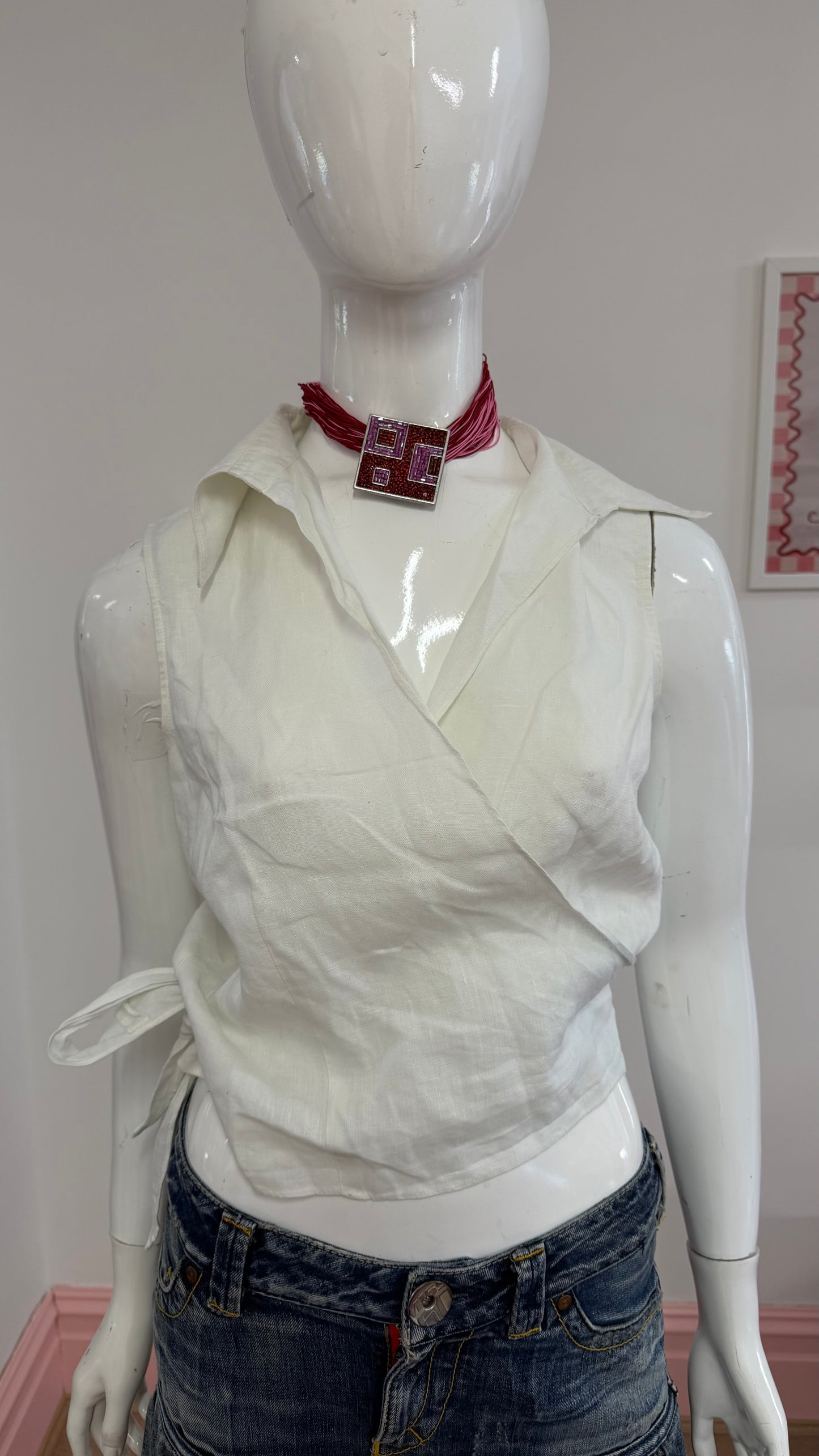 61 Linen wrap top